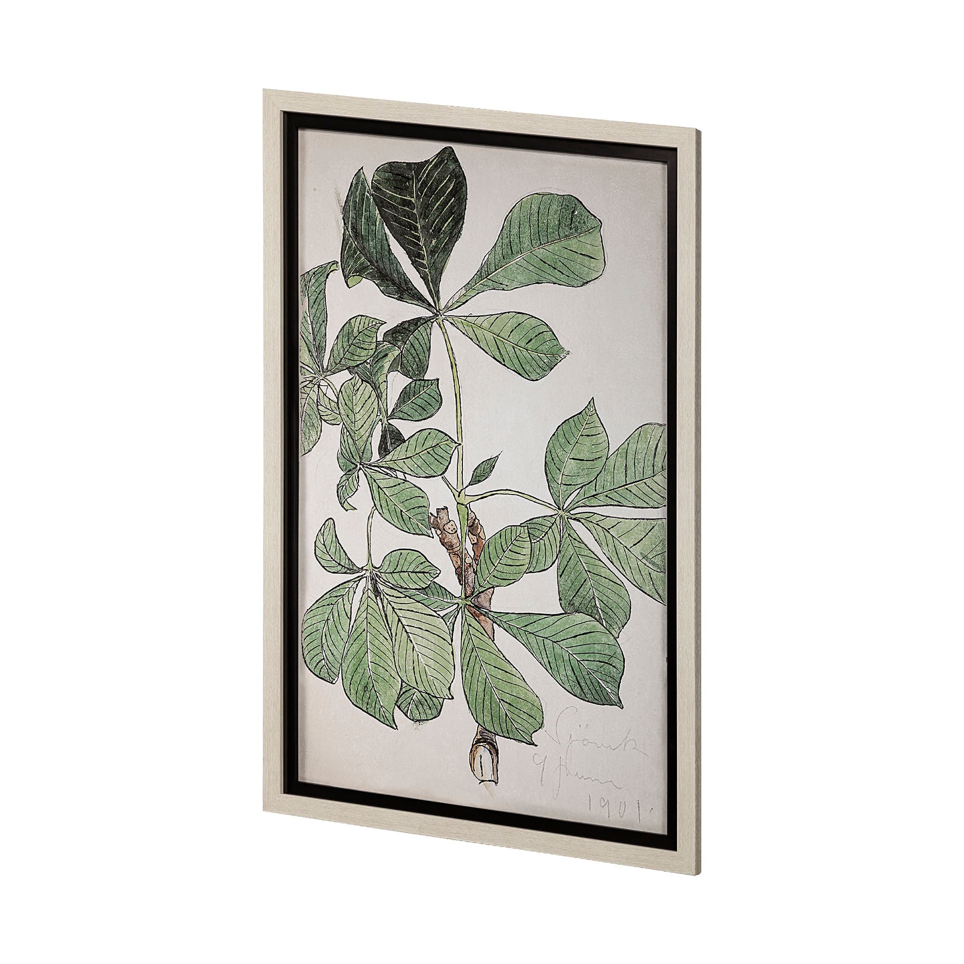 Techning Lamnar by John Bauer a Hand Embellished Textured Framed Art Print Matted under Glass — product photograph