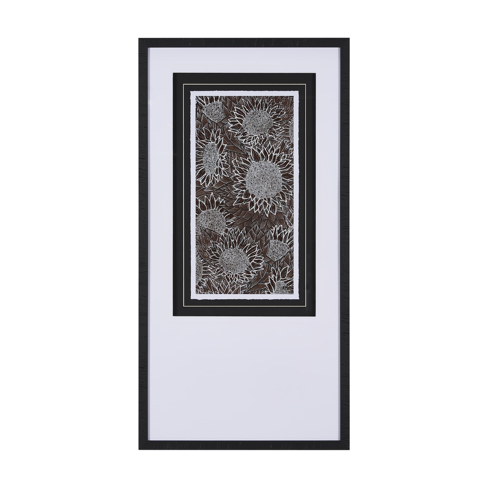Sunflower Fest I by Mercana Studio a Hand Embellished Textured Framed Art Print Matted under Glass — product photograph