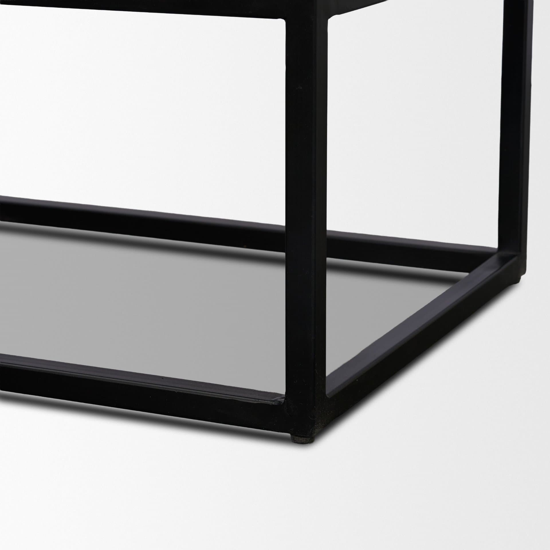 Sloan Light Brown W/ Black Metal Frame Side Table — product photograph