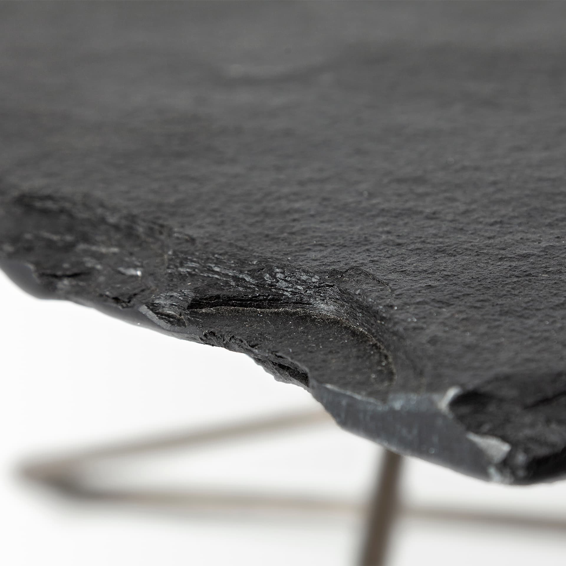 Pinera 37"x33" Black Slate With Iron Base Coffee Table — product photograph