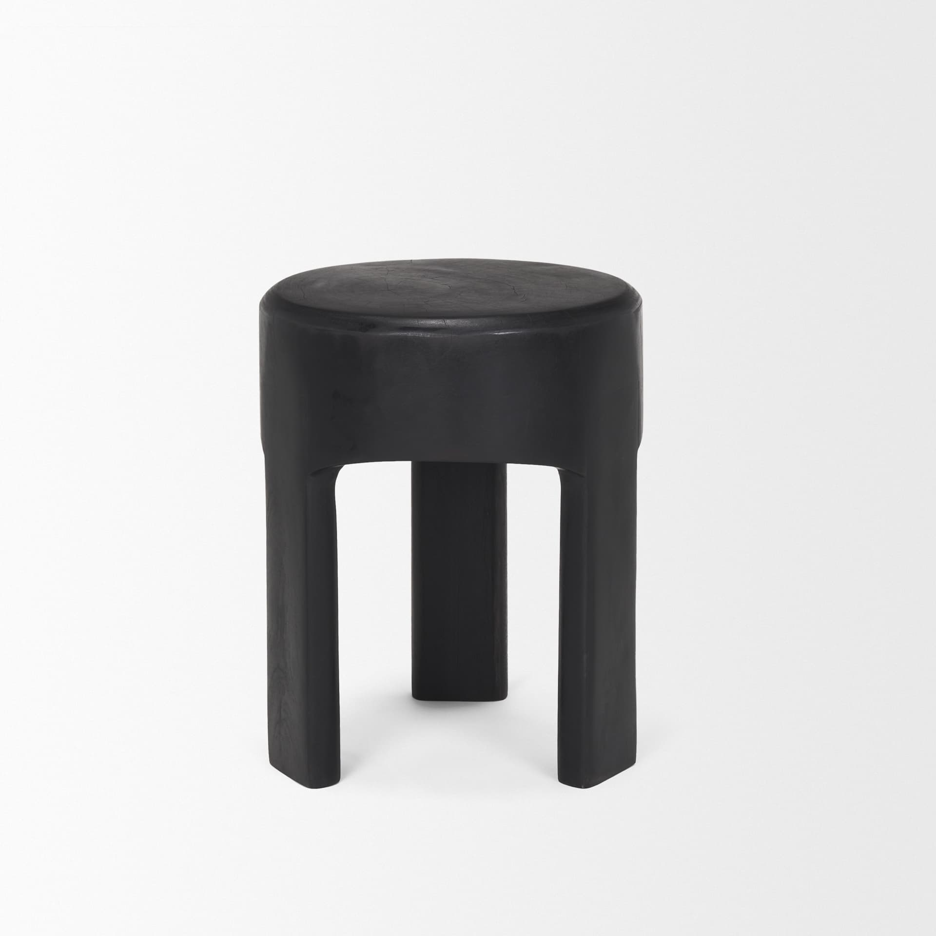 Riya Solid Black Wooden Stool — product photograph