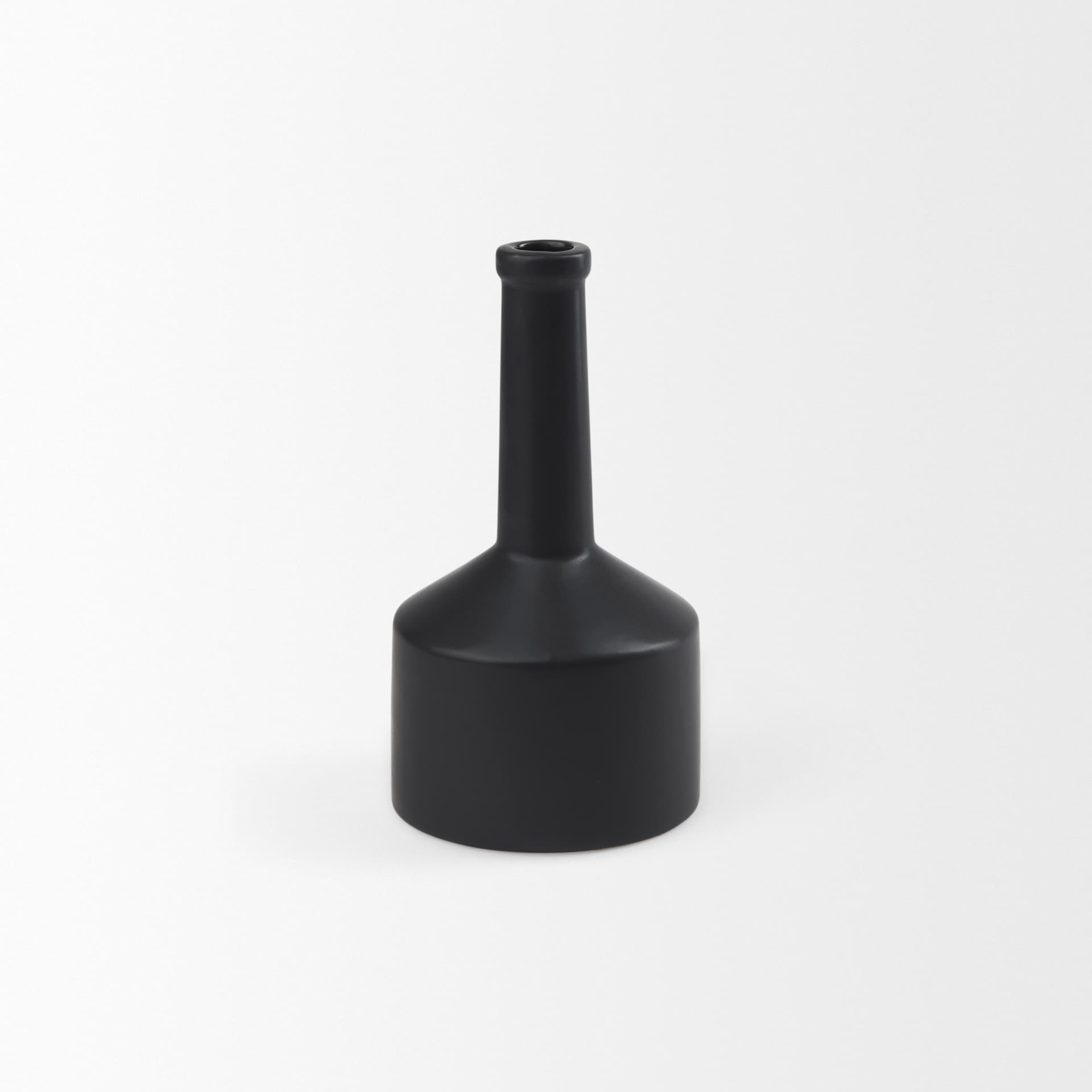 Burton 10.8H Small Matte Black Ceramic Jug Vase — product photograph