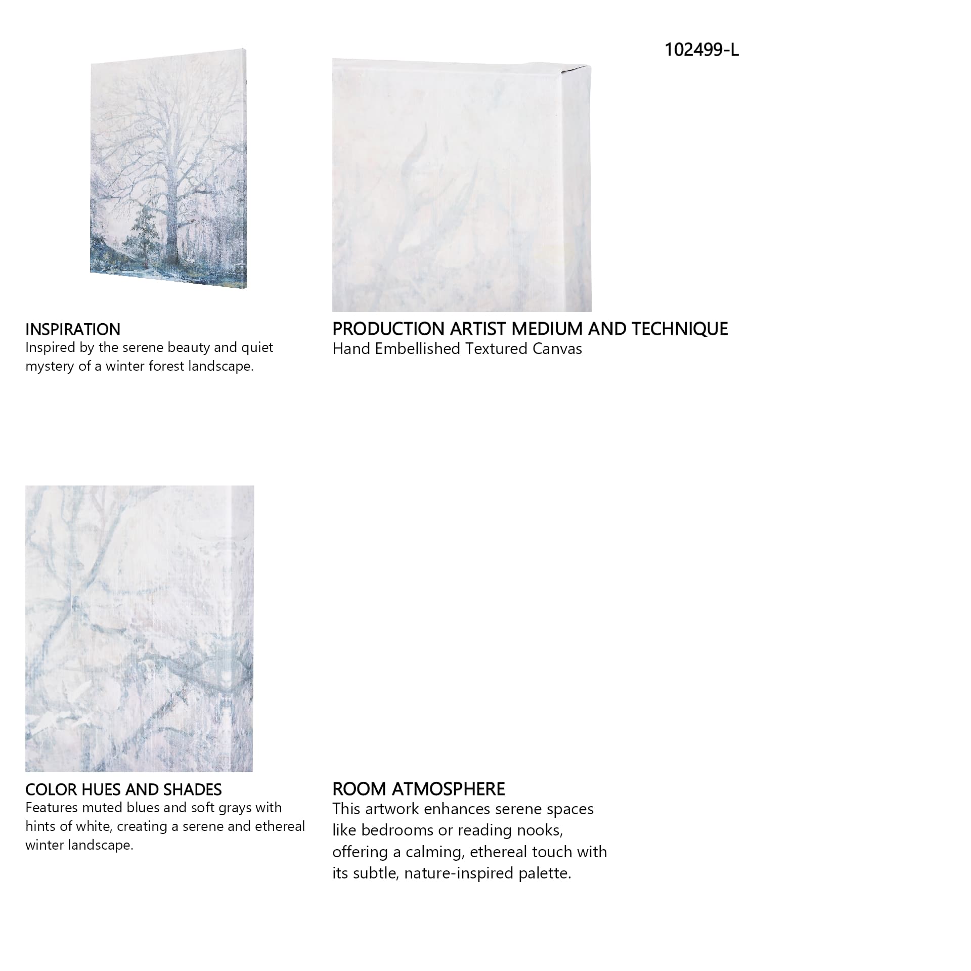 A Fresh Winter Morning I by Mercana Studio a Hand Embellished Textured Canvas — in a styled room