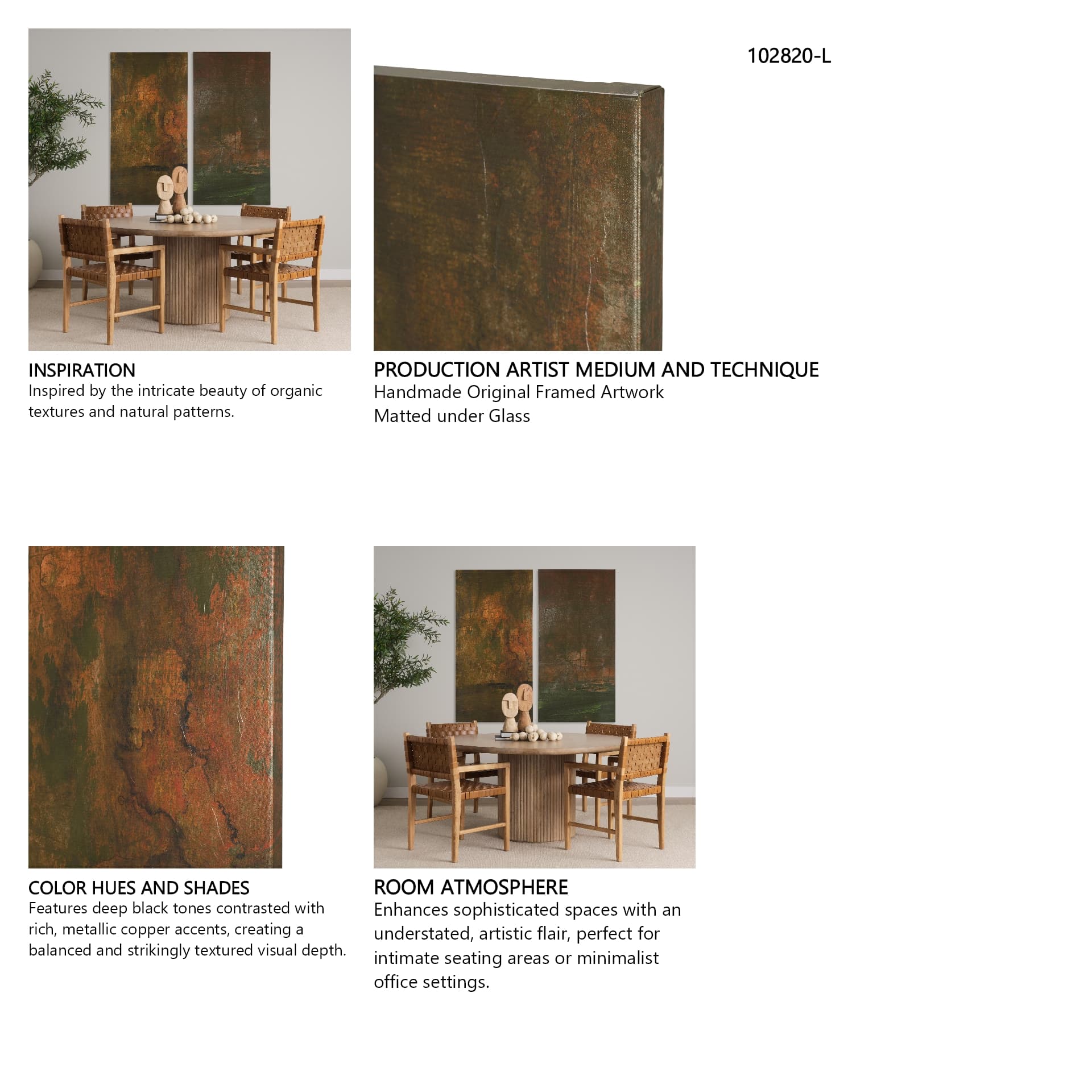 Resolute I by Mercana Studio Hand-Embellished Textured Canvas — in a styled room