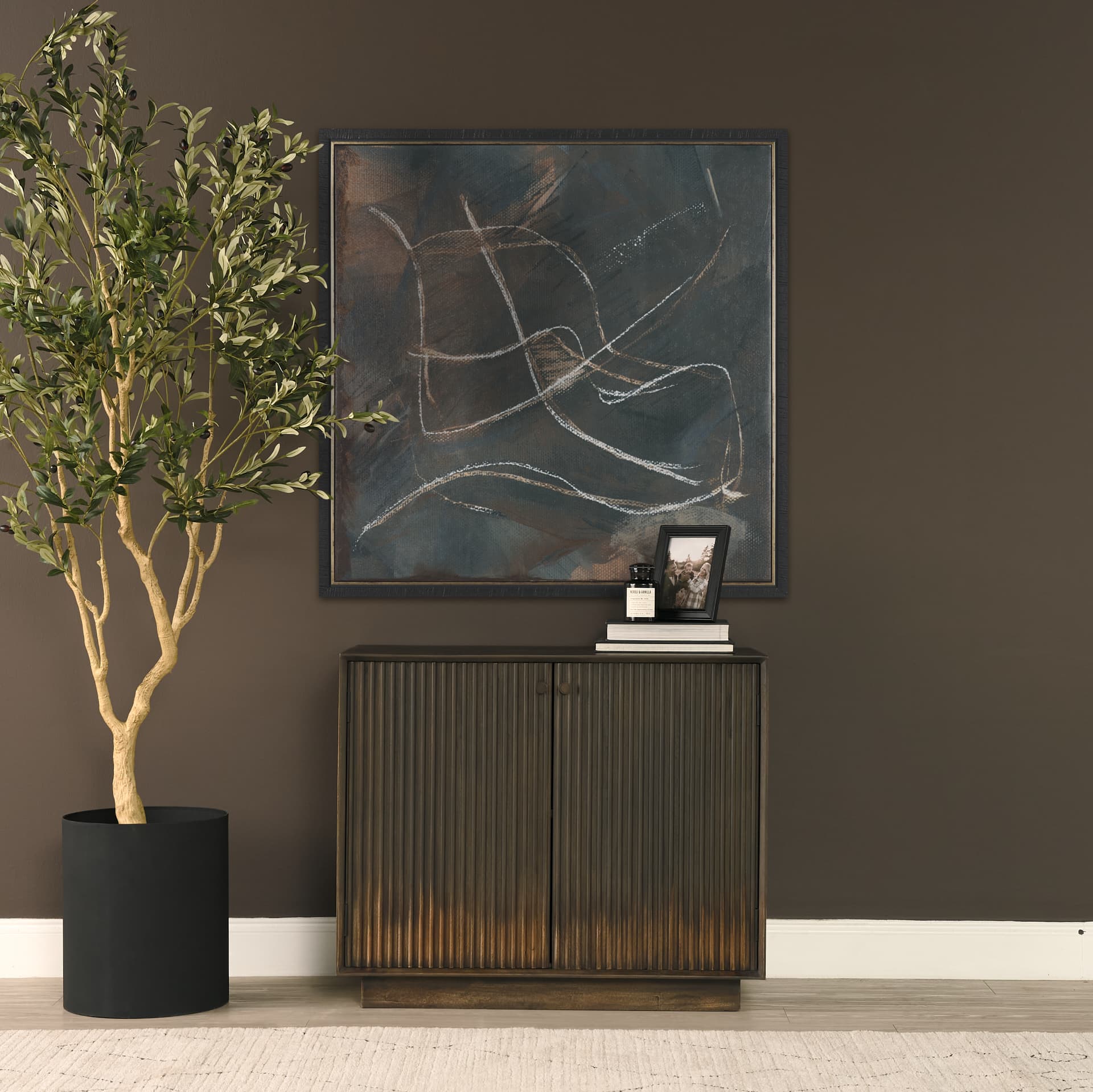 Cazim I by Mercana Studio Hand-Embellished Textured Framed Canvas Artwork — in a styled room