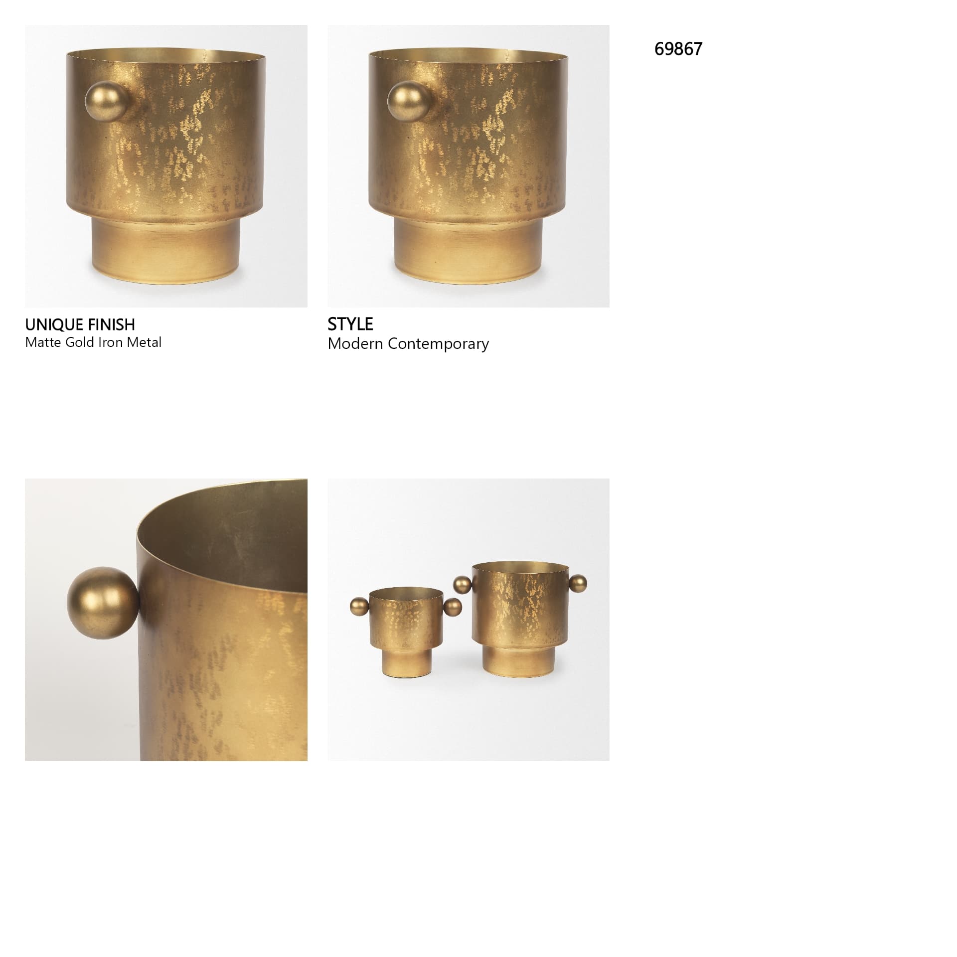 Juno 8.5H Large Gold Iron Vase — in a styled room