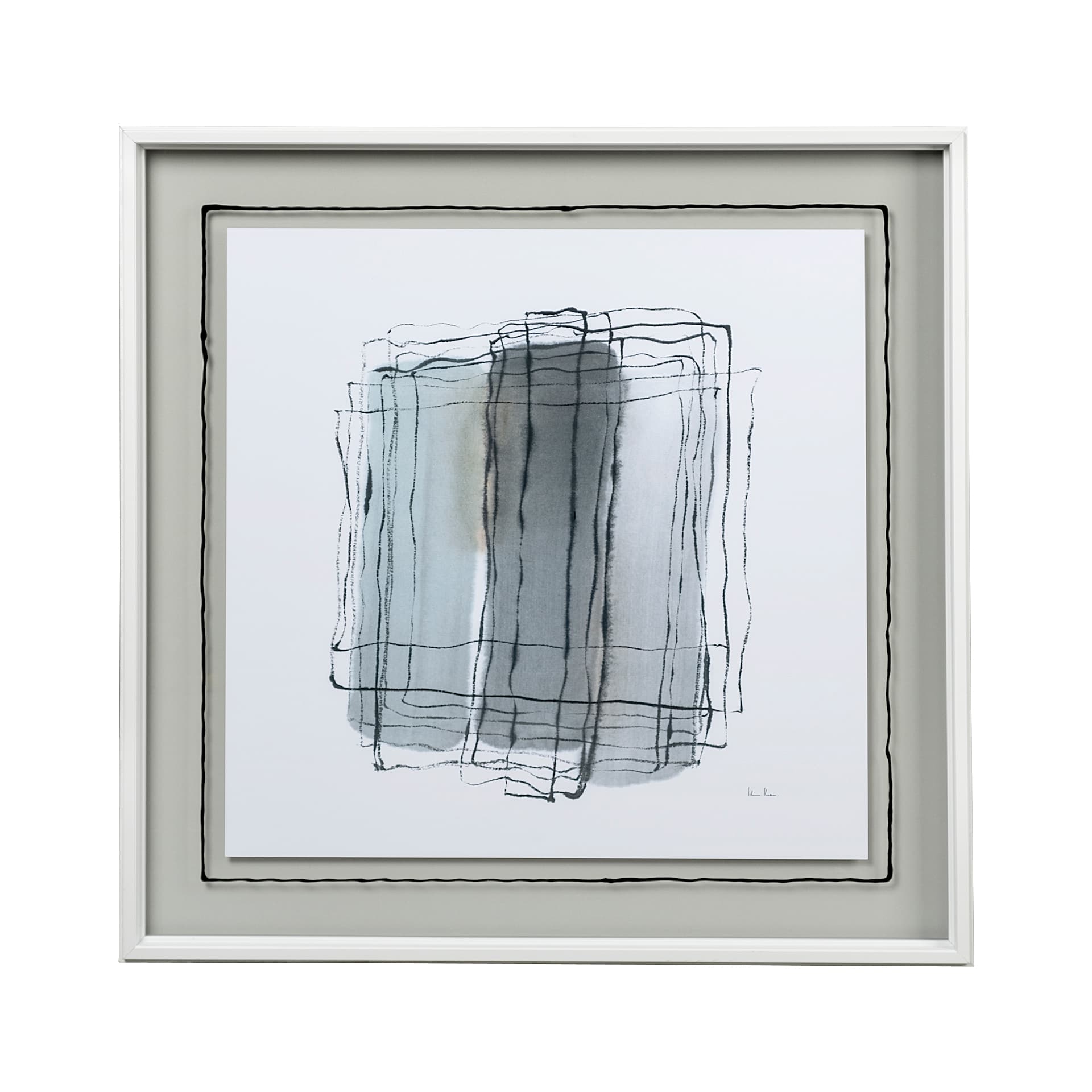Field II by Silvia Krause a Hand Embellished Textured Framed Art Print Matted under Glass — product photograph