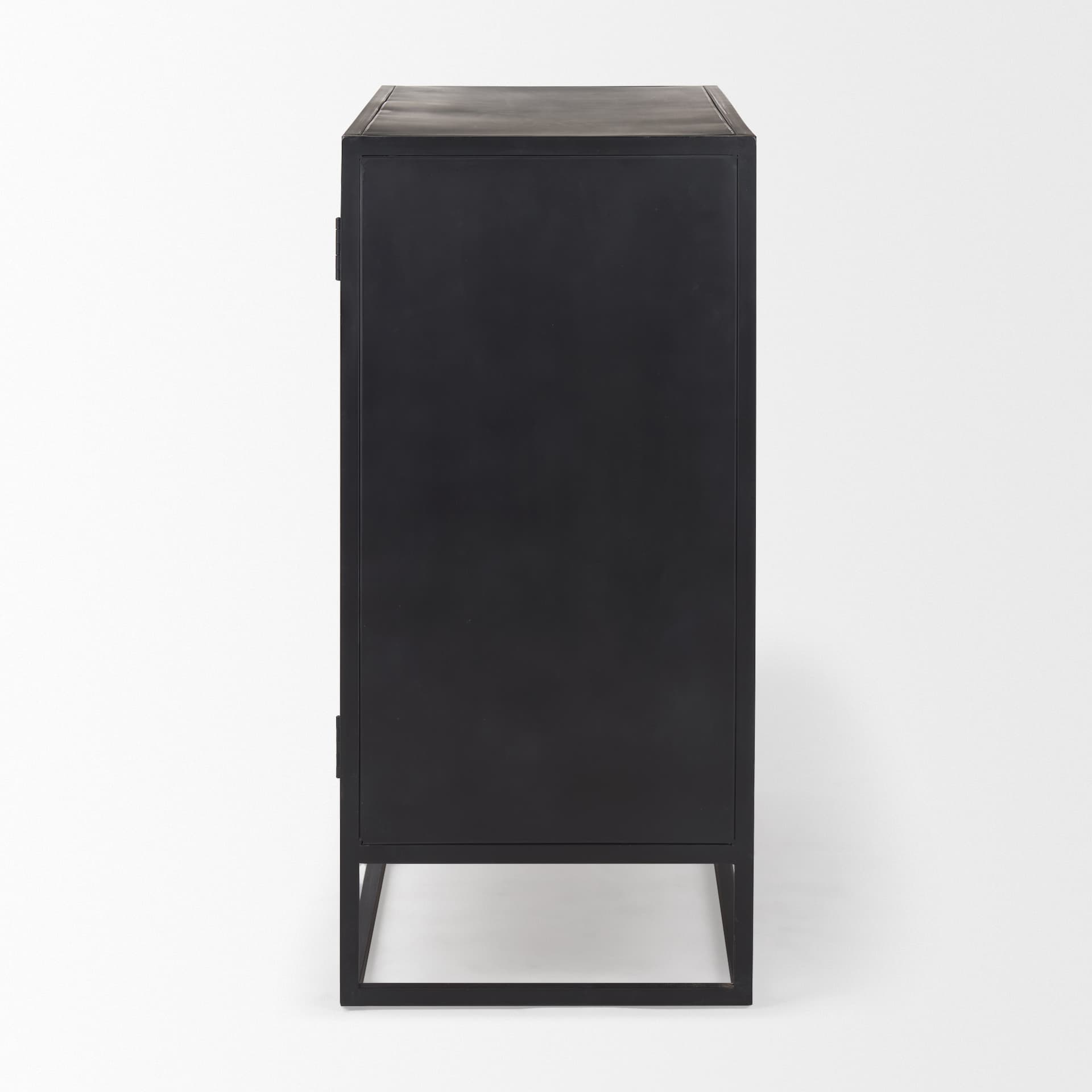 Sloan 40.0W Black Wood W/Black Metal Frame Accent Cabinet — product photograph