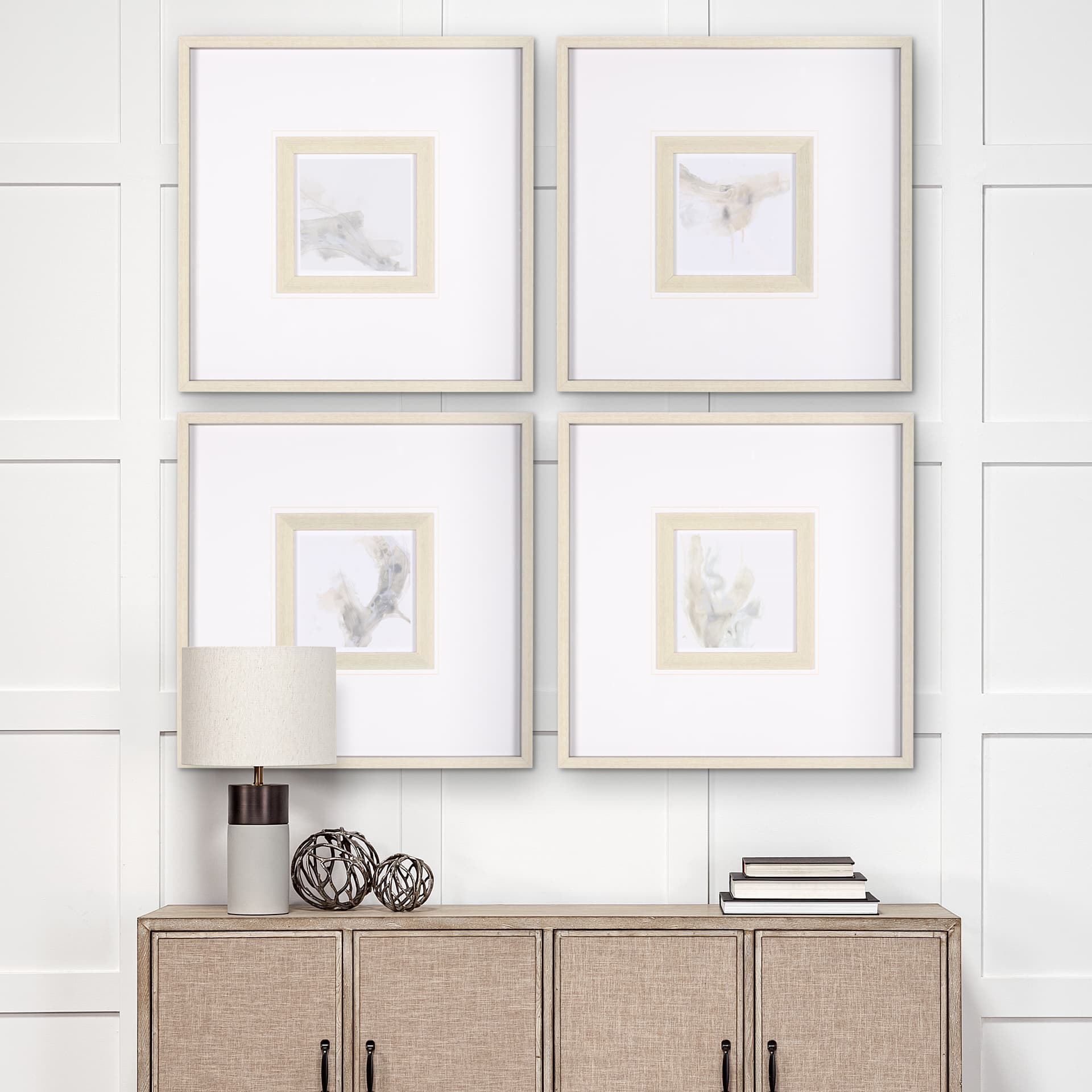Vapor V by June Vess a Hand Embellished Textured Framed Art Print Matted under Glass — in a styled room