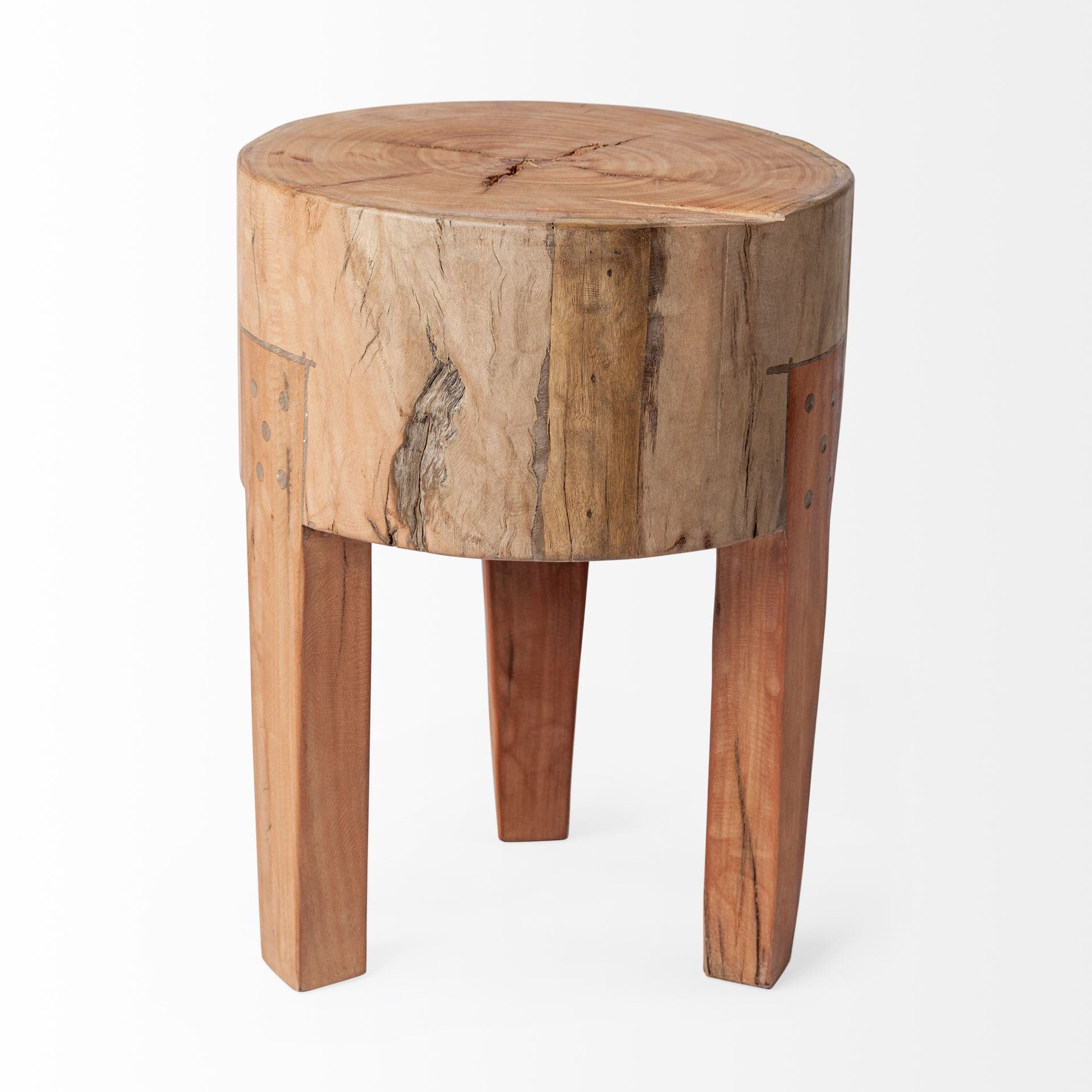 Asco 18"H Rustic Solid Reclaimed Wood Stool — product photograph