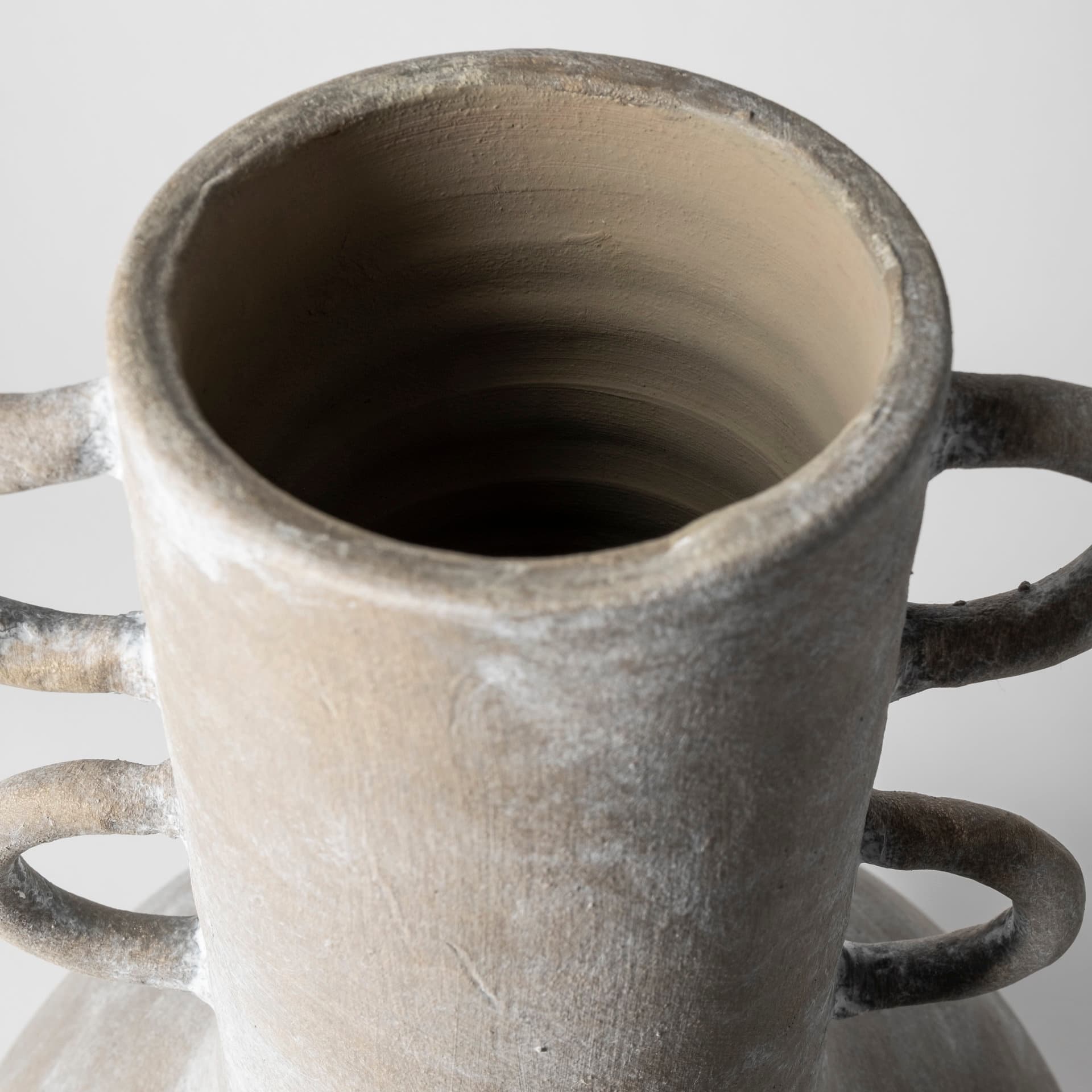 Sherry Rustic Brown Tall Neck Ceramic Vase — product photograph