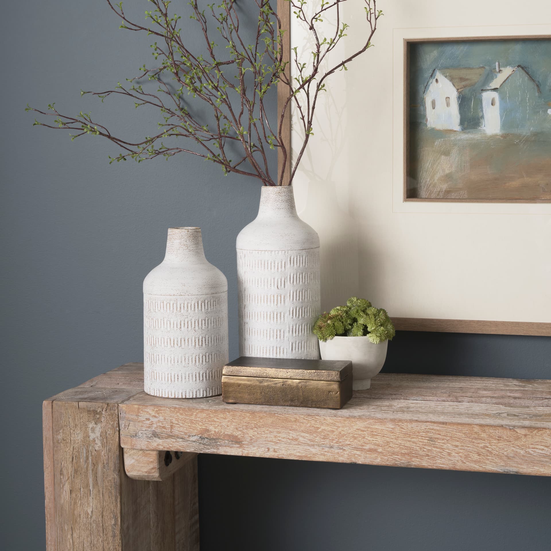 Porschia Small Antiqued Gold Metal Decorative Box — product photograph