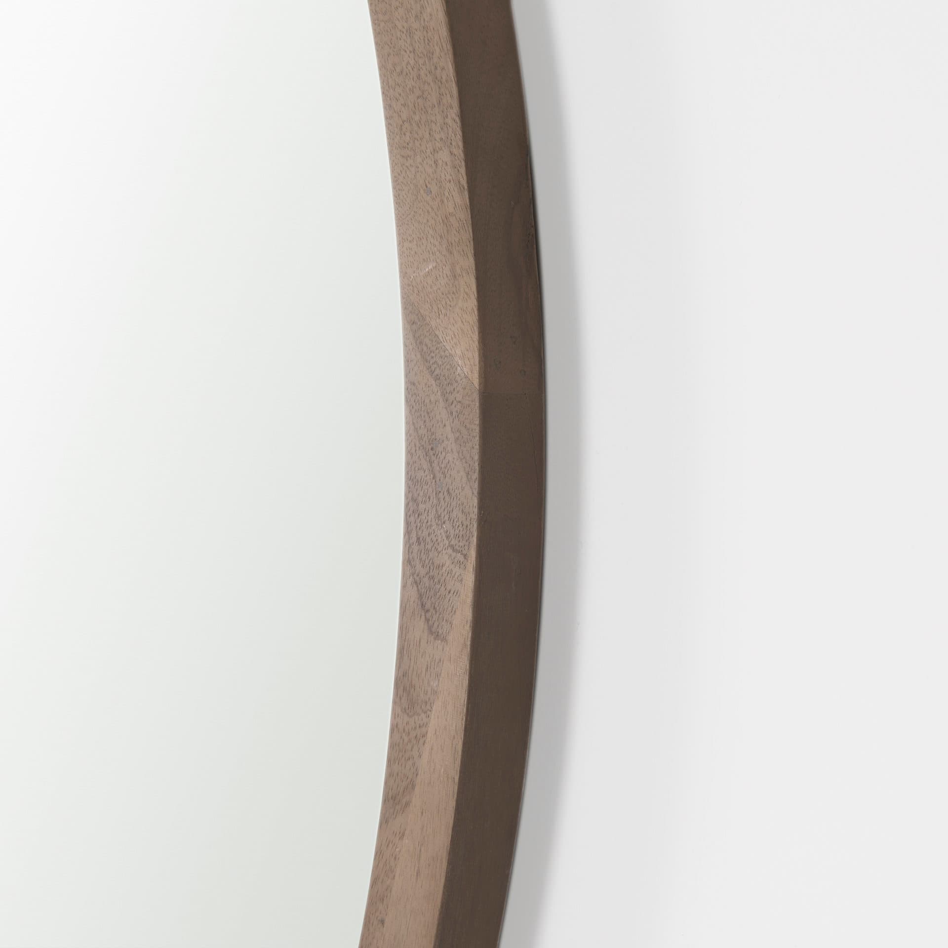 Gambit 46" Round Light Brown Wood Frame Wall Mirror — product photograph