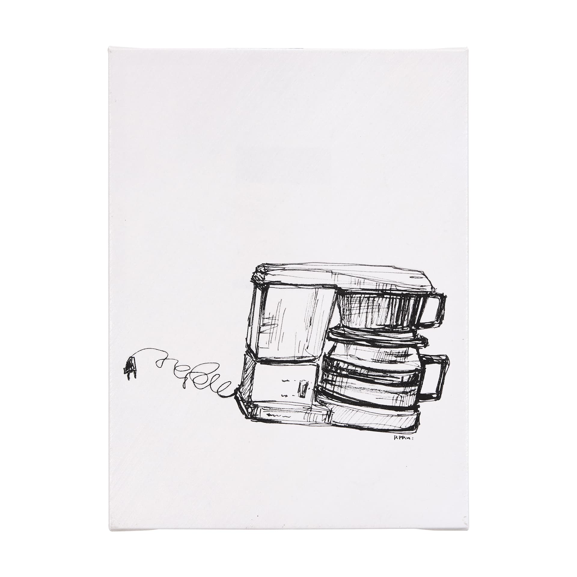 Drip Coffee Maker by Mercana Studio a Hand Embellished Textured Canvas — product photograph