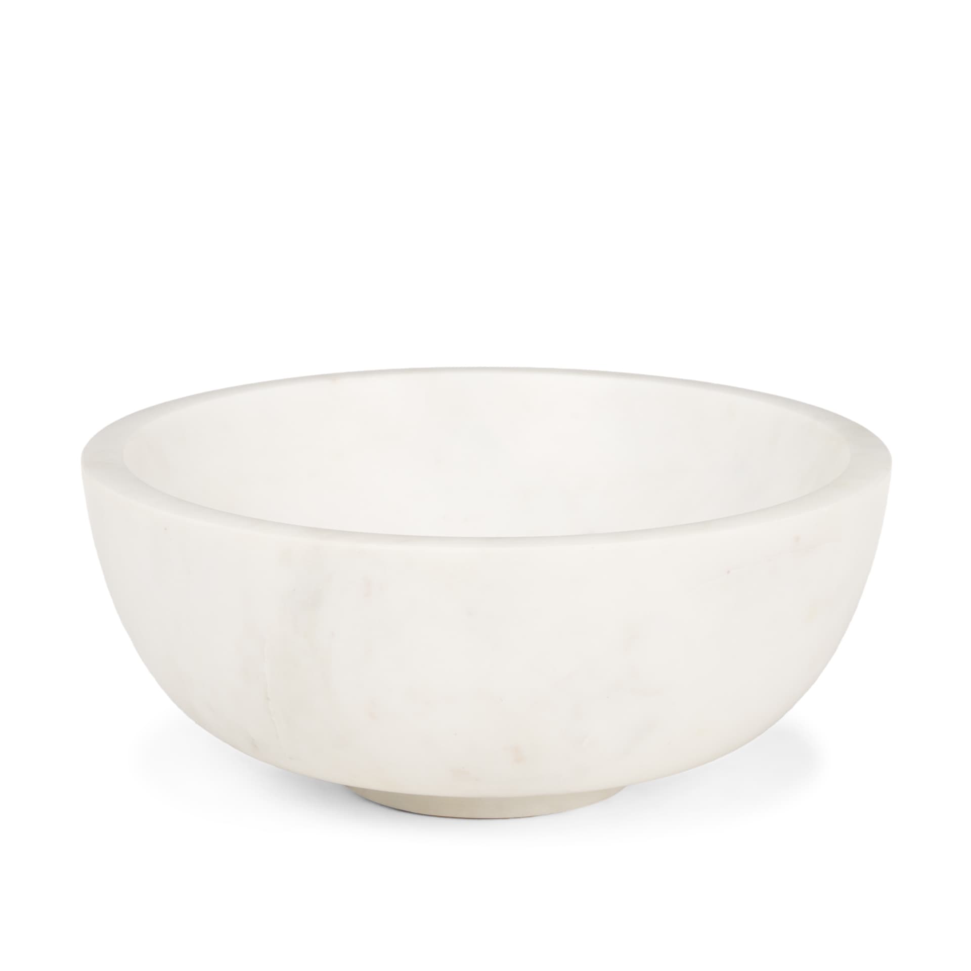 Katora Large Premium Solid White Marble Bowl — product photograph