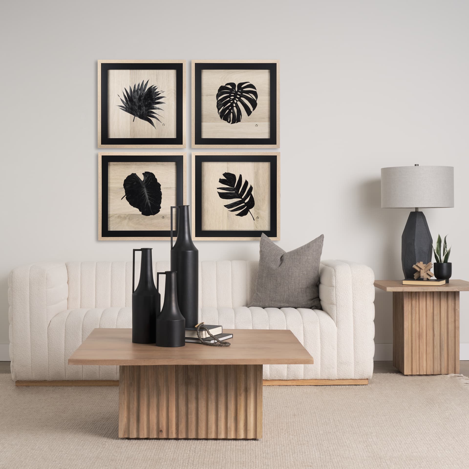 Tropican Leave IV by Mercana Studio a Hand Embellished Textured Framed Art Print — in a styled room