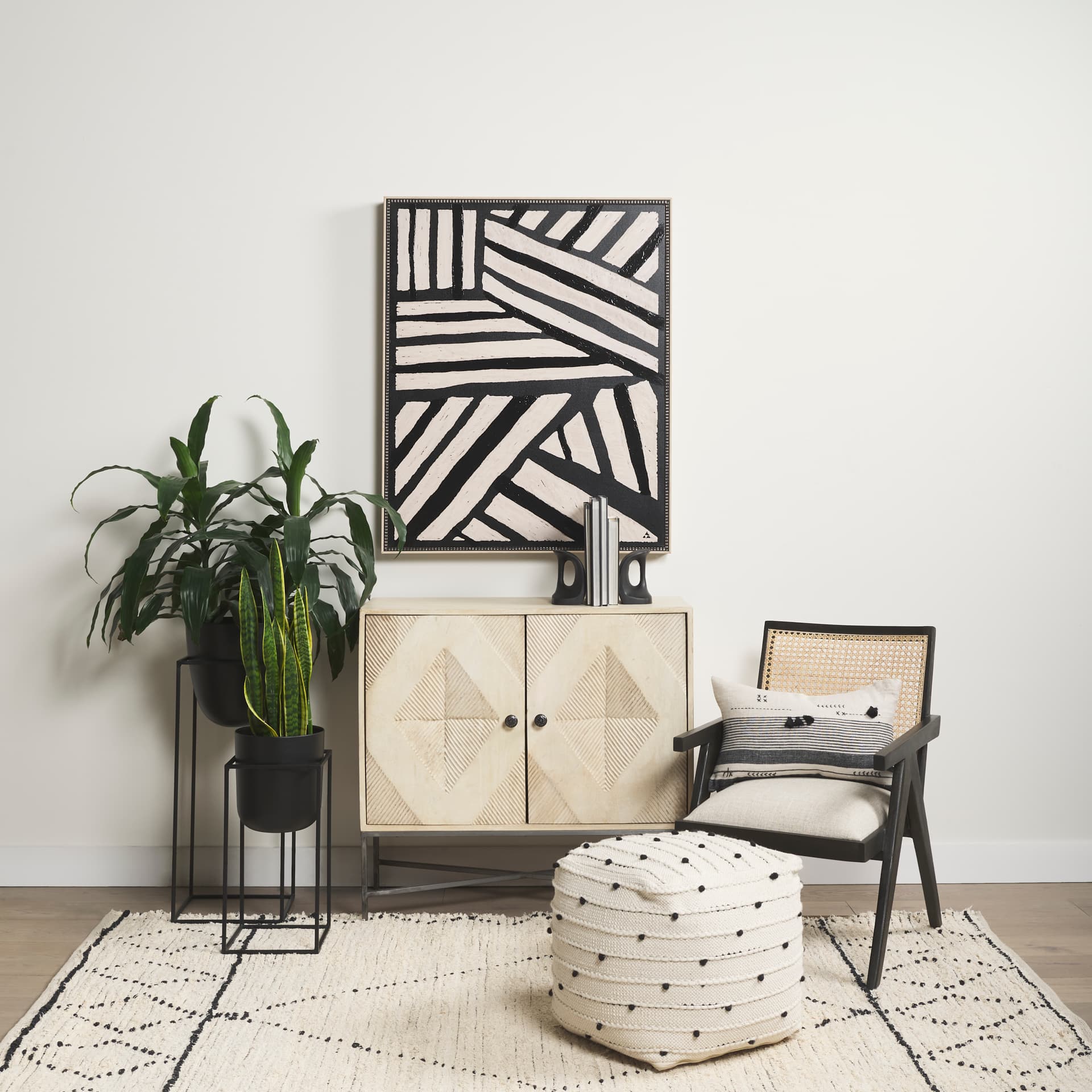 Clay Patern I by Mercana Studio a Hand Embellished Textured Framed Art Print — in a styled room