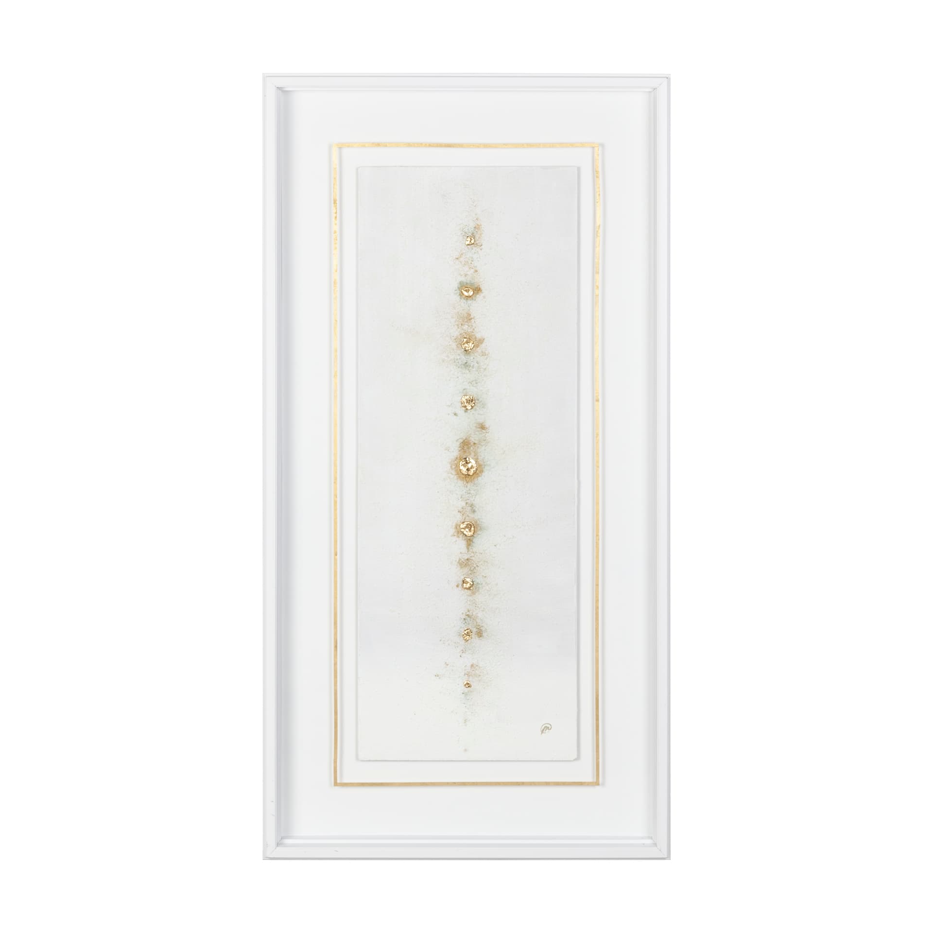 Dots I-Gold by Studio M a handmade Original Framed Artwork under Glass — product photograph