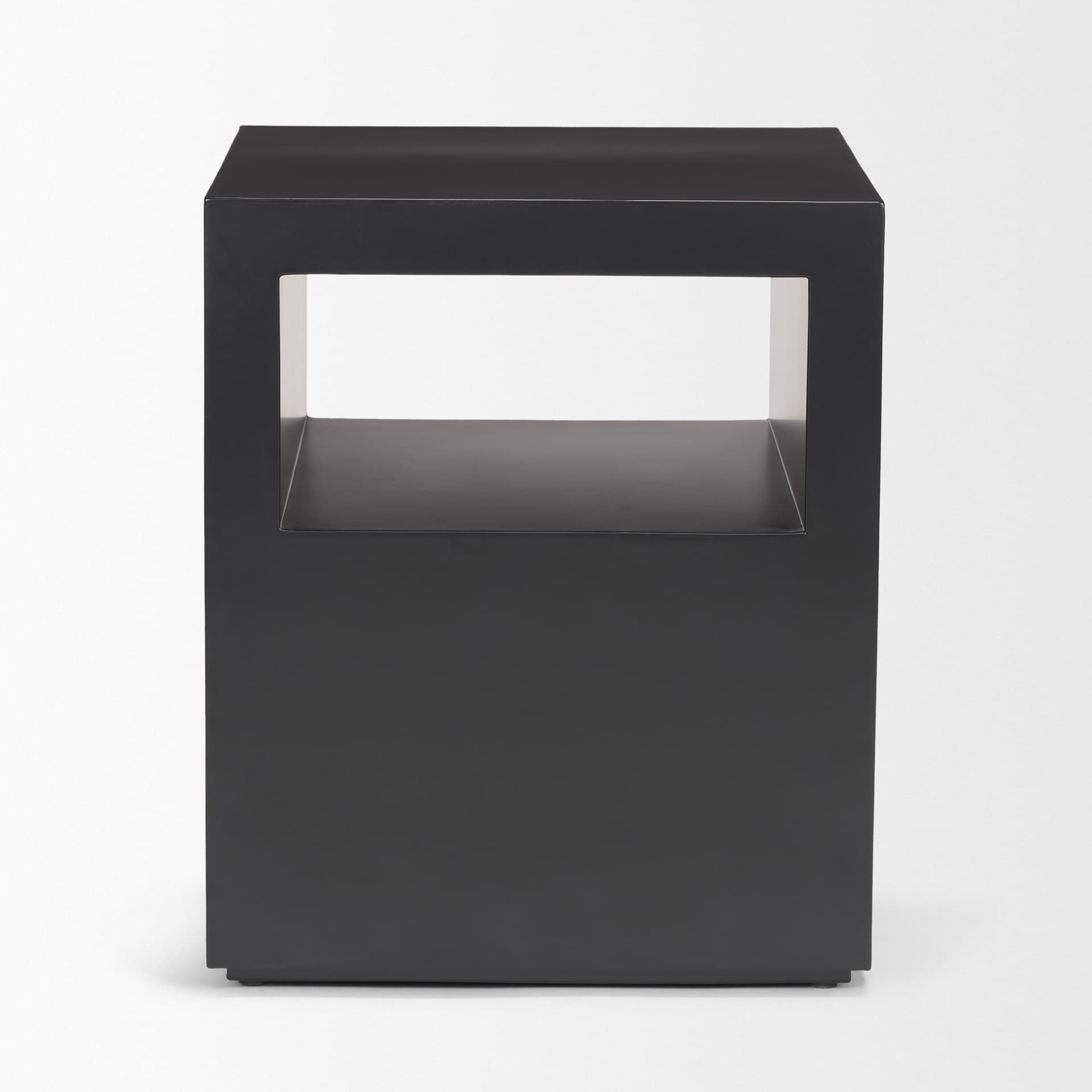 Vondra Matte Black Metal w/ Open Shelves Side table — product photograph