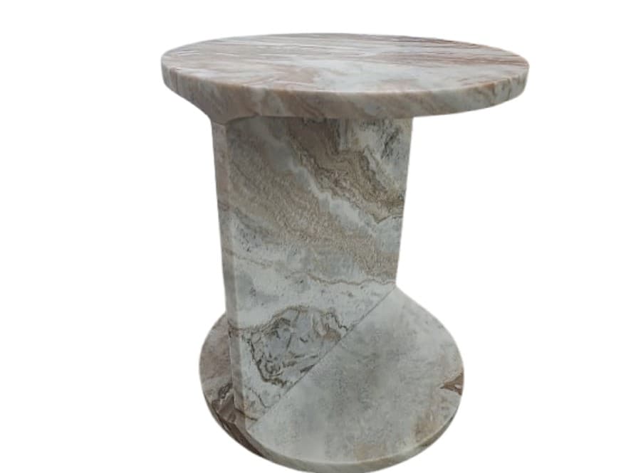 Forma Rosa Pink Marble Round Side Table — product photograph