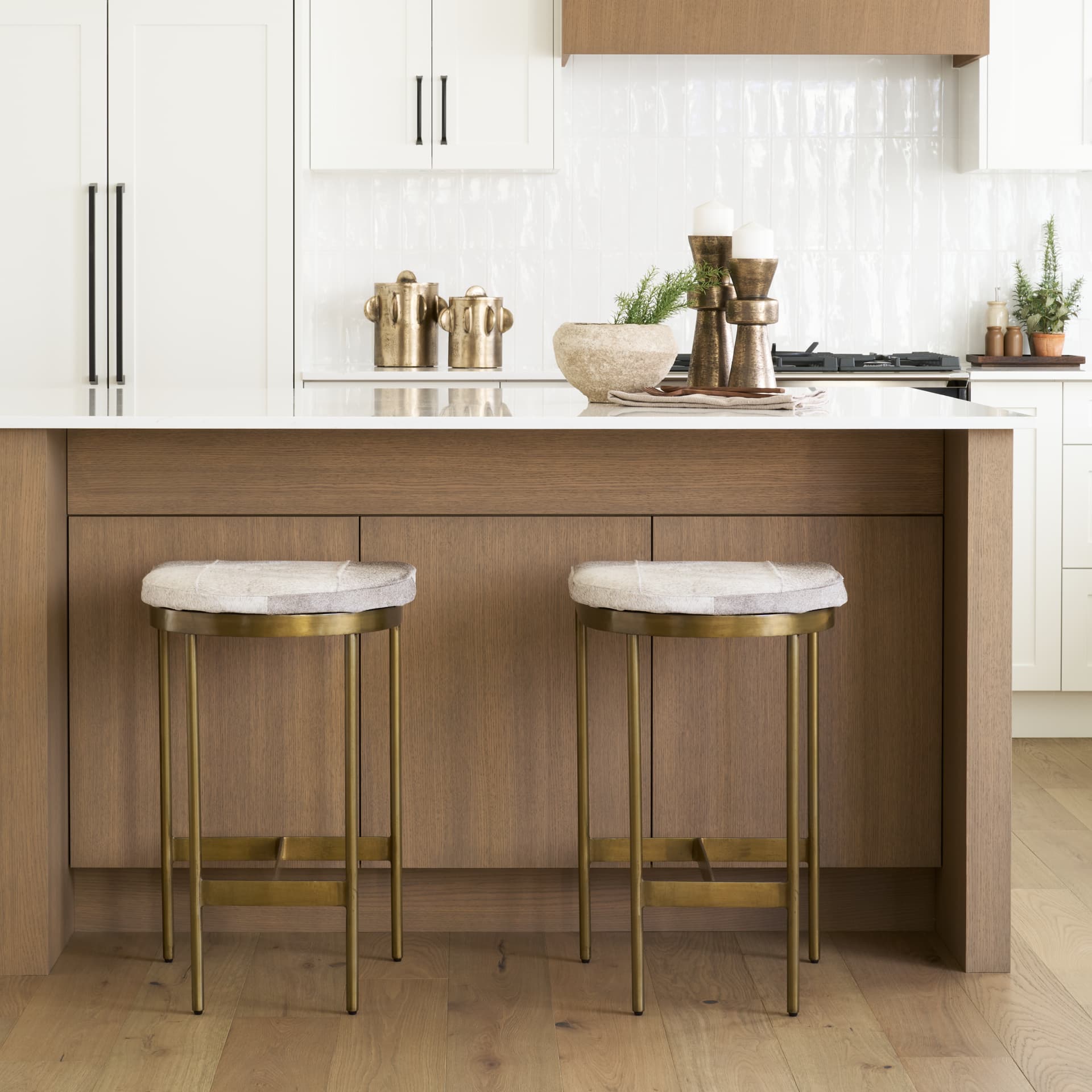 Millie Backless 26.25in Seat Counter Stool | Gray Hair-On-Hide — product photograph
