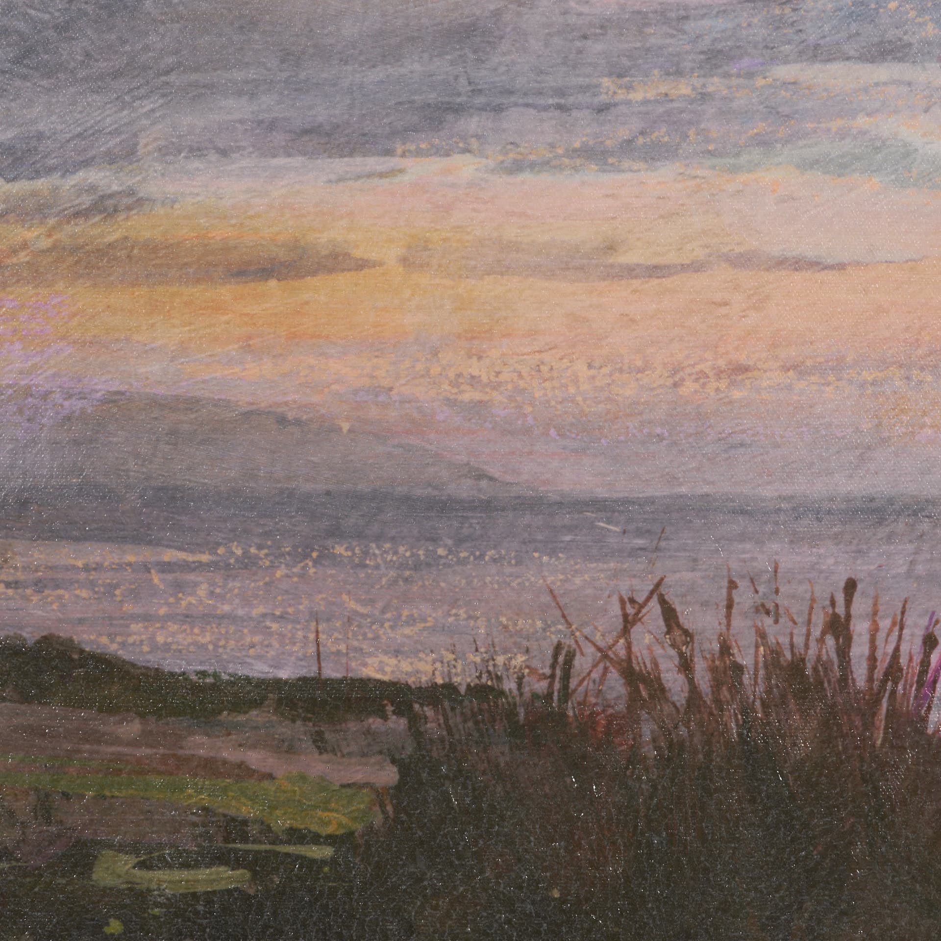 Crescent Sunset I by Mercana Studio Hand-Embellished Textured Framed Canvas Artwork — product photograph