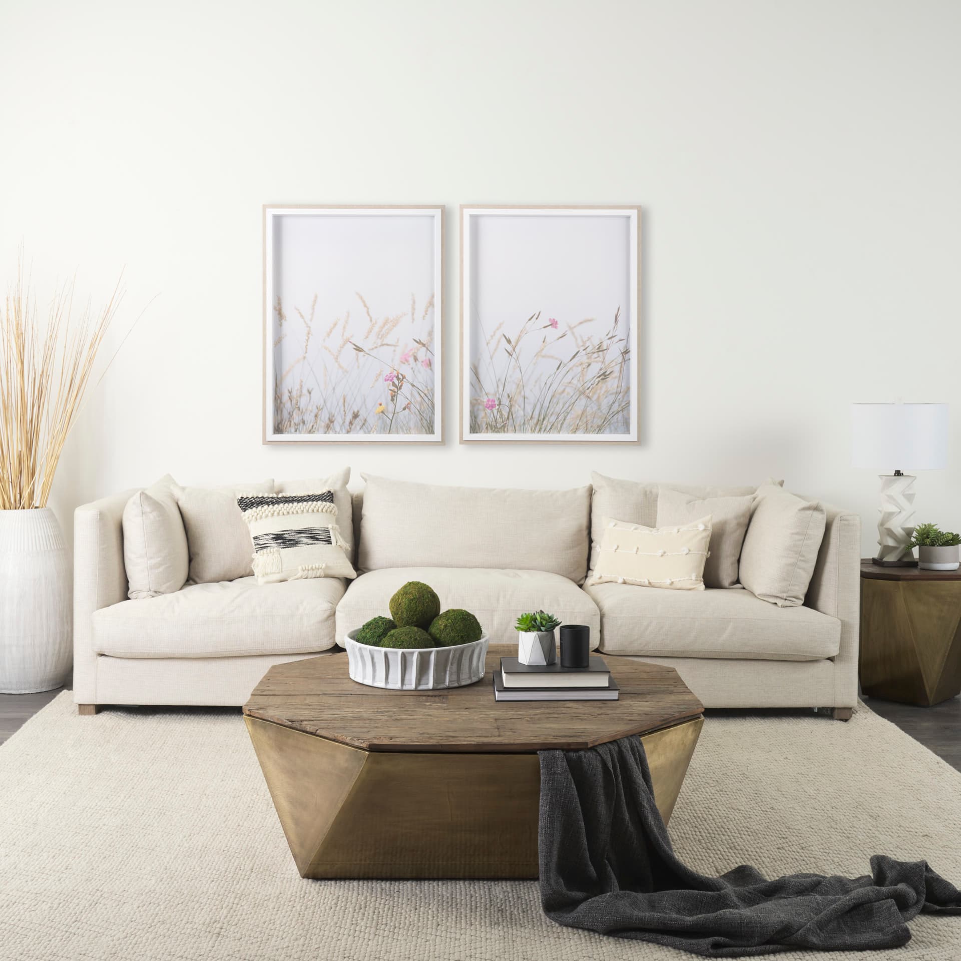 Wildflower Fade - L by Mercana Studio a Framed Photo Art Print Matted under Glass — in a styled room
