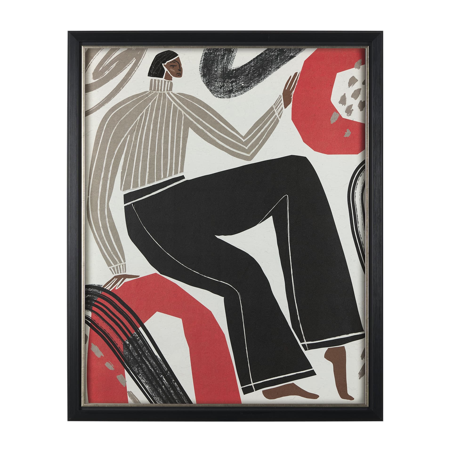 Bold People - Rowan by Mercana Studio Hand Embellished Textured Framed Art Print Matted under Glass — product photograph