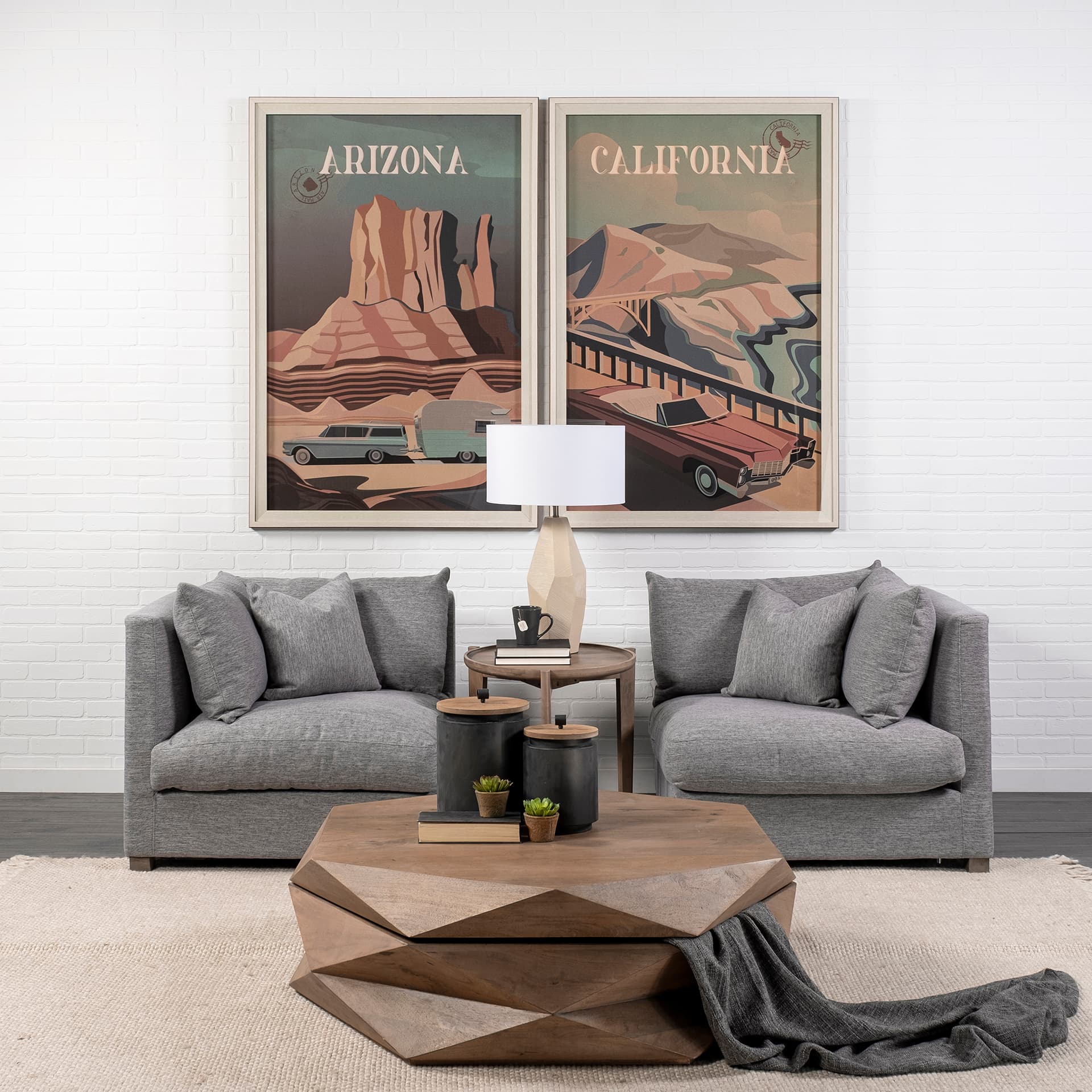 California Go USA (XL) by Mercana Studio a Hand Embellished Decograph Framed Art Print under Glass — product photograph