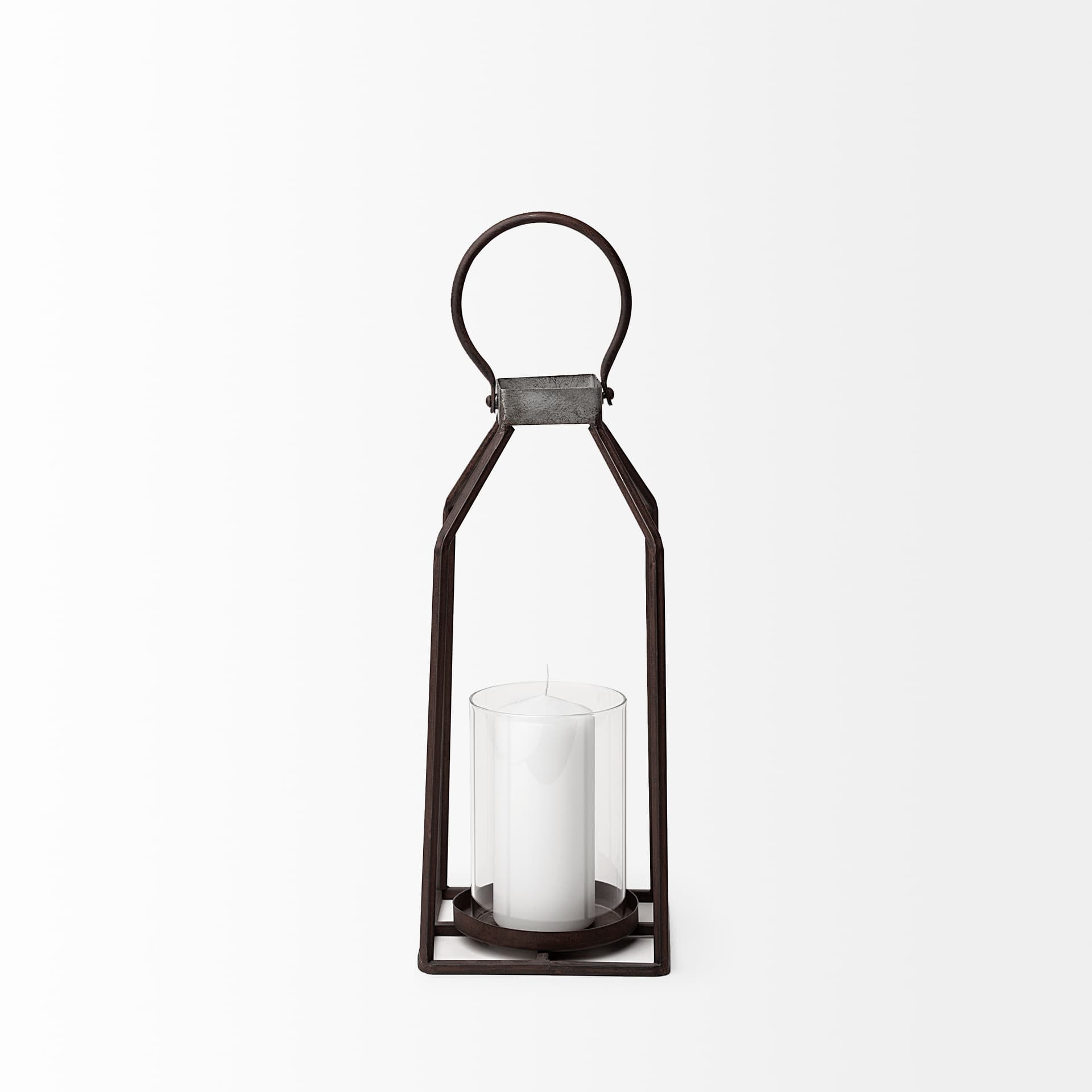 Kingston II Small Rustic Metal Framed Table Candle Holder — product photograph