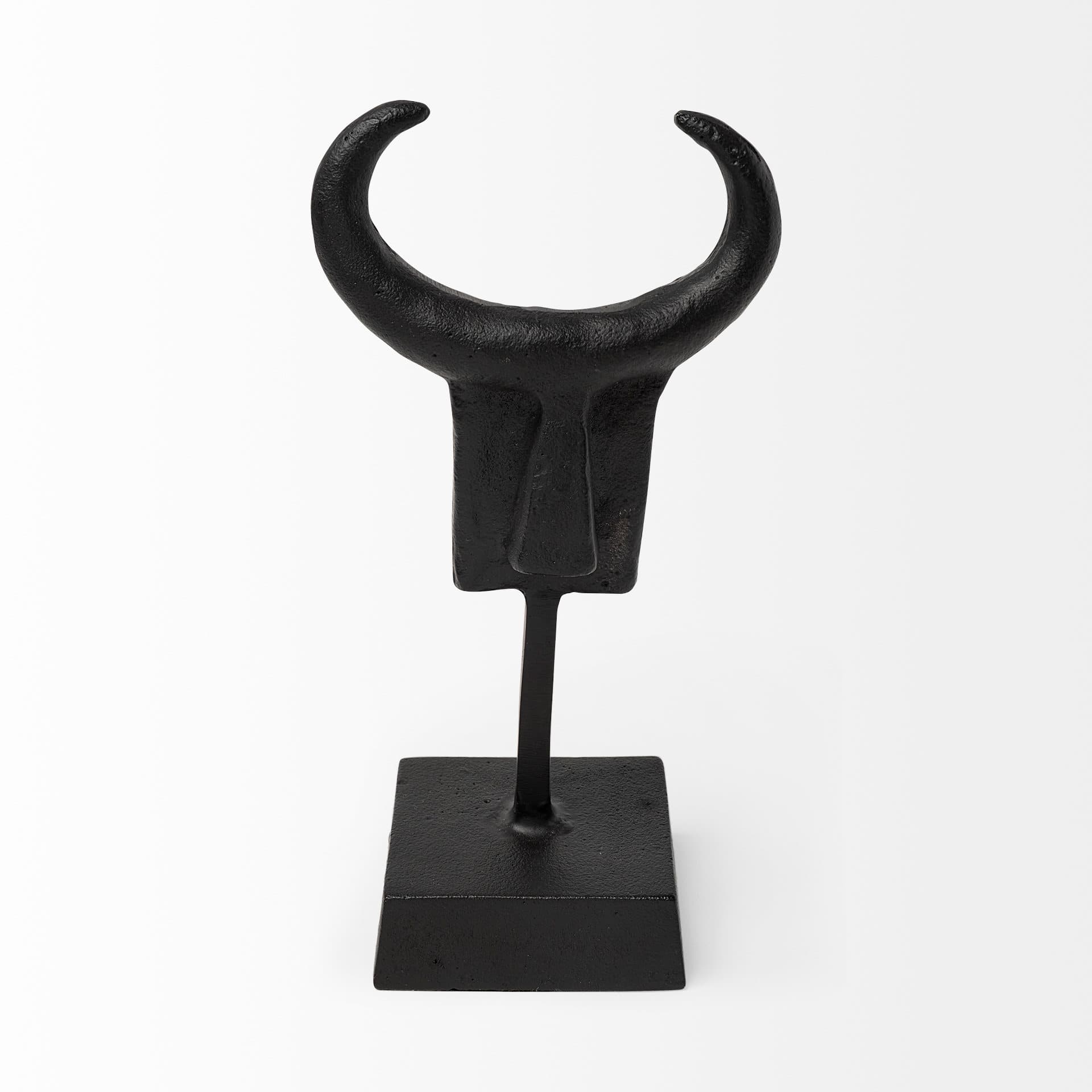 Caleb 4L x 5W Black Metal Tribal Figurine — product photograph