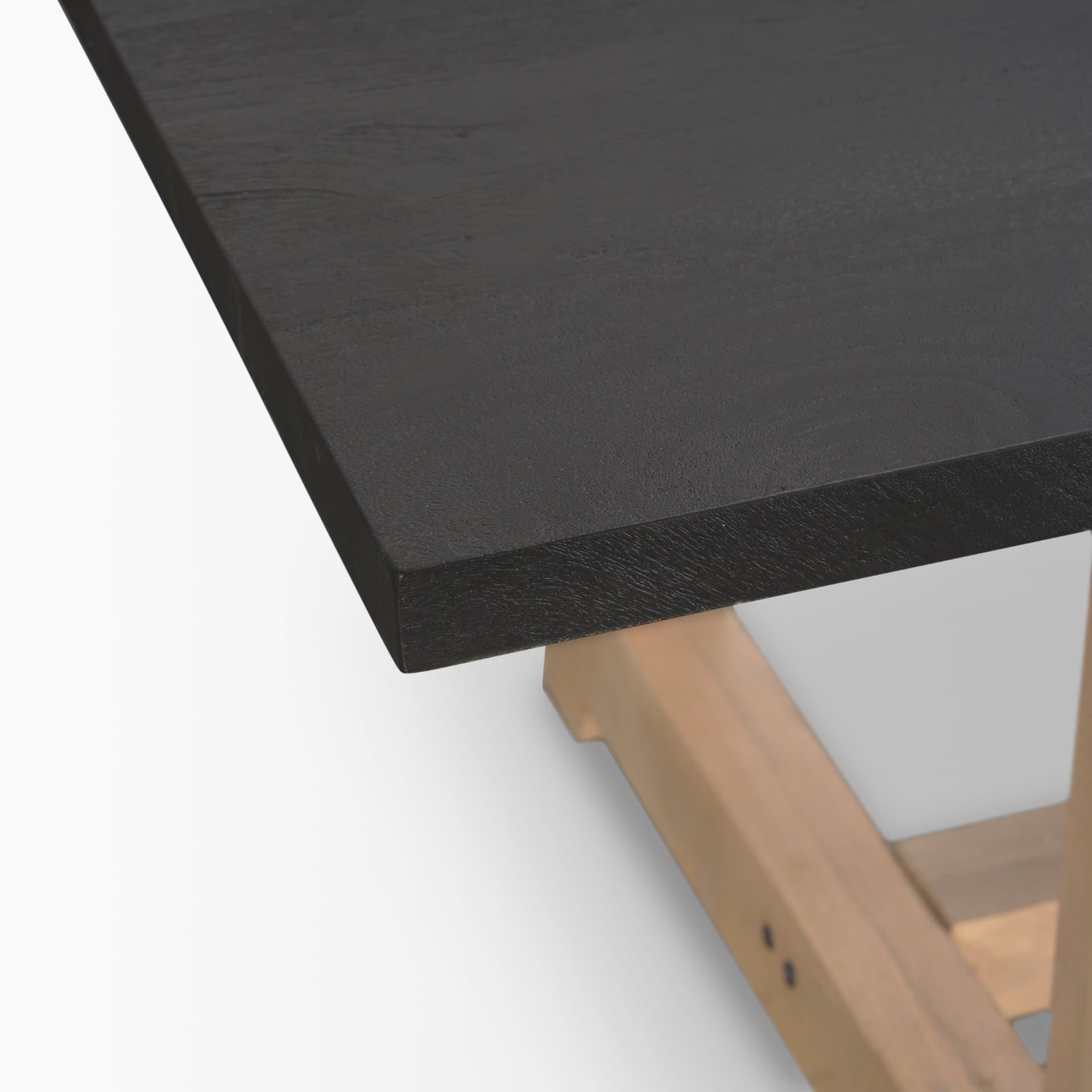Rialto 96"L x 42"W Trestle Dining Table | Modern | Black-Brown Wood & Light Brown Wood | Seats 8 — product photograph
