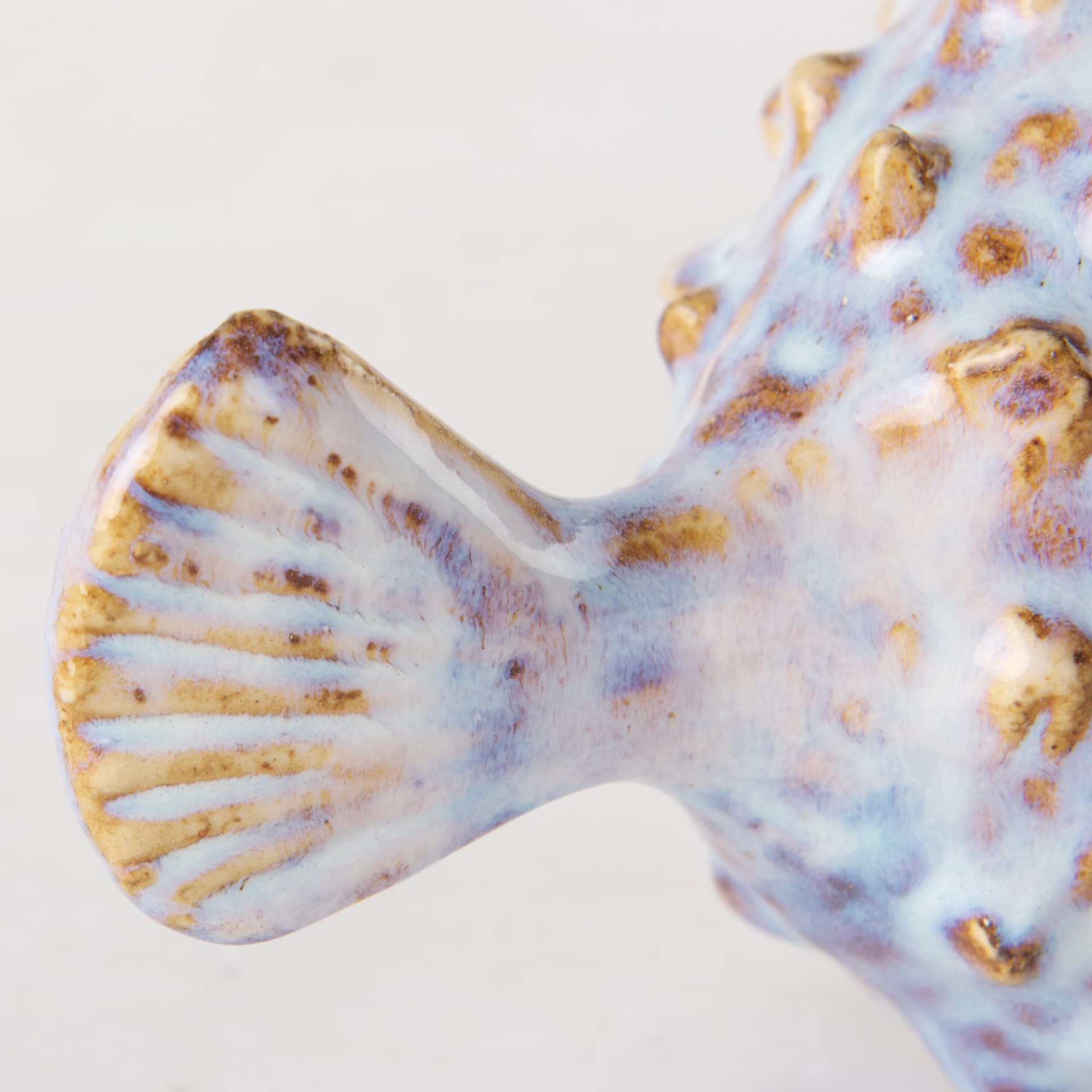 Spike I (Small) 8L x 4W Off-White Ceramic Puffer Fish — product photograph
