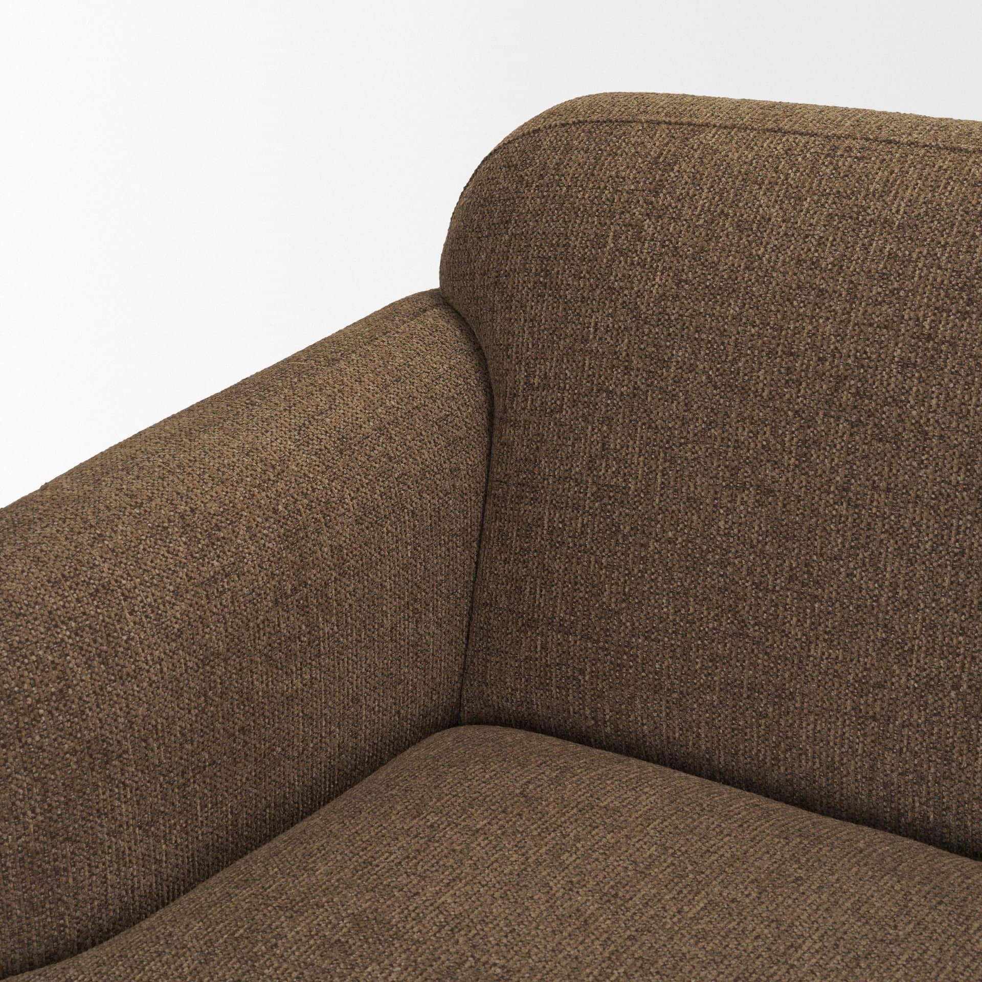 Saga Textured Brown Plush Fabric 3 Seater Sofa — product photograph