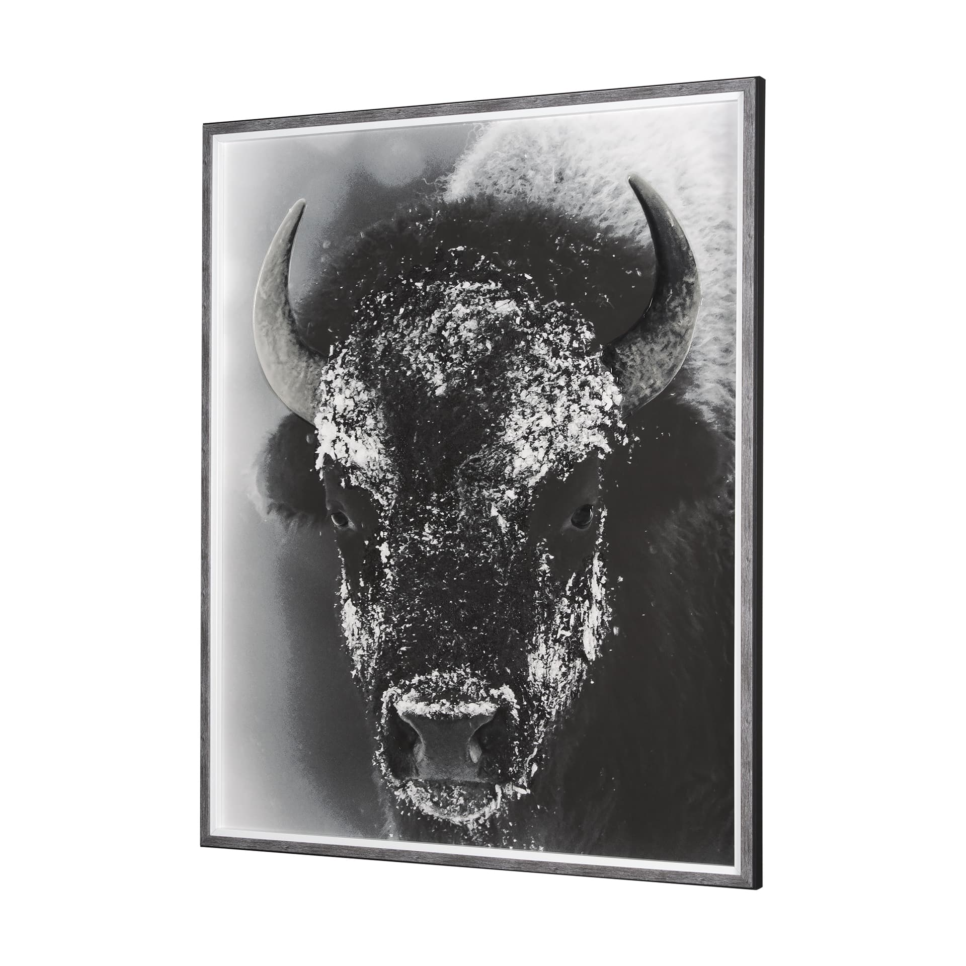 Snow Mask by Mercana Studio a Hand Embellished Textured Framed Photo Art Print Matted under Glass — product photograph