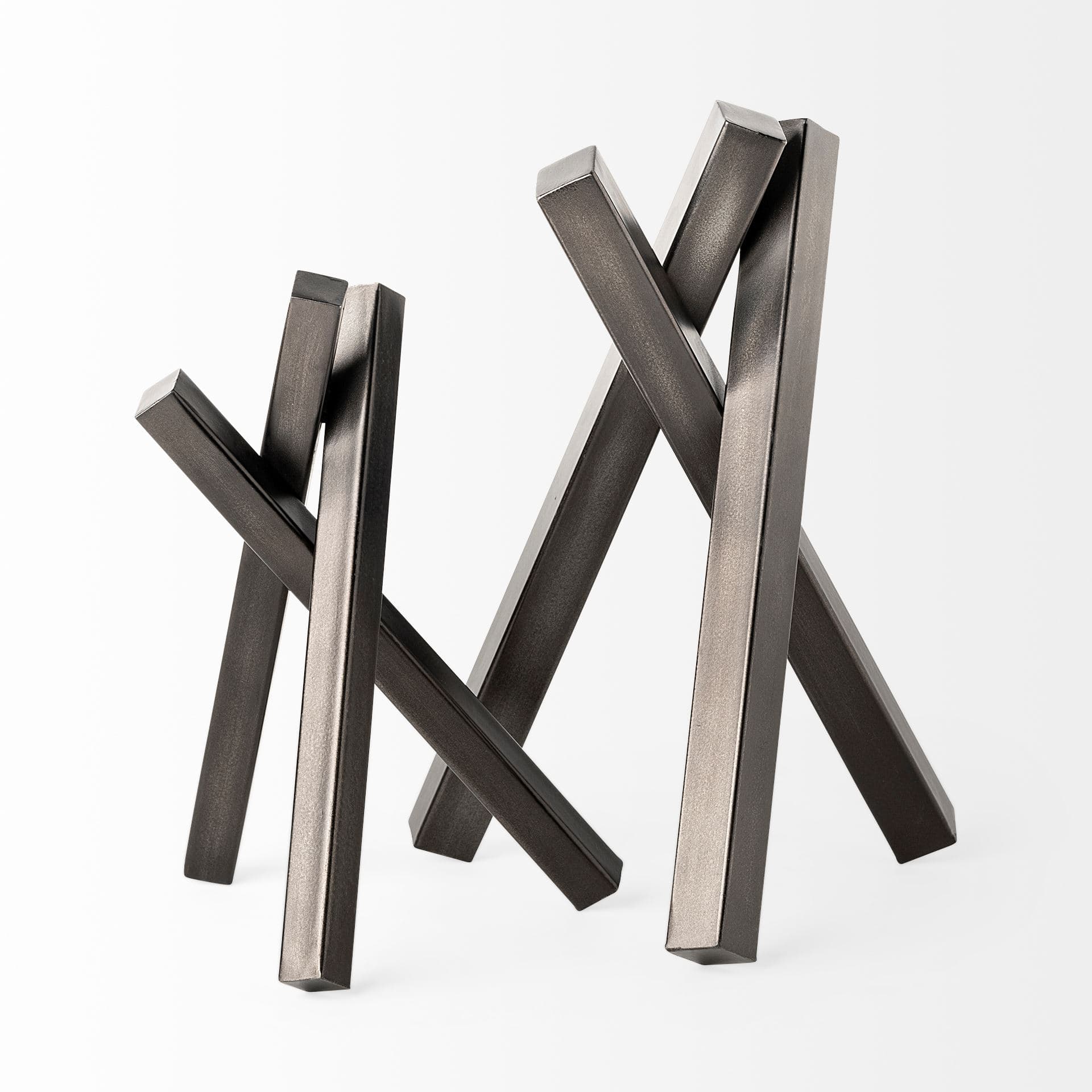 Bastian (Small) 8L x 7W Black Metal Abstract Object — product photograph