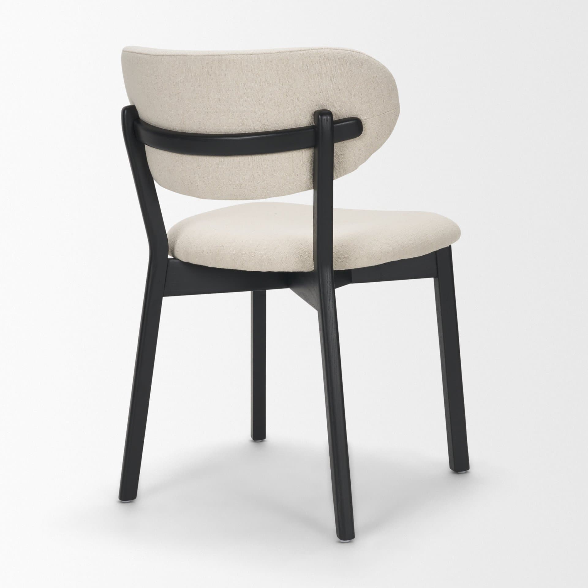 Cole Open Back Dining Side Chair | Natural Linen w/ Dark Wood — product photograph