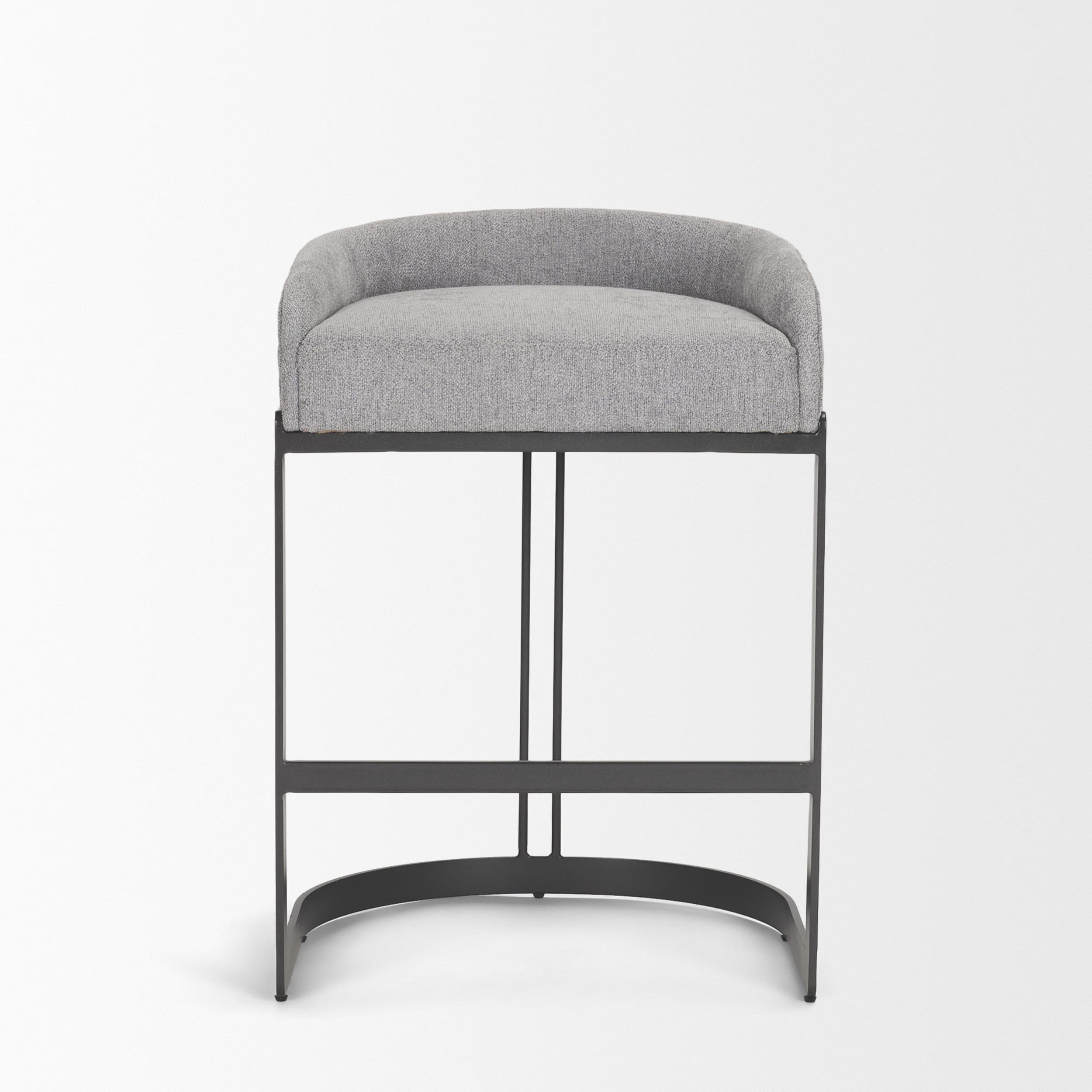 Hollyfield Low Back 28.7in Seat Bar Stool | II Gray Fabric w/ Counter — product photograph