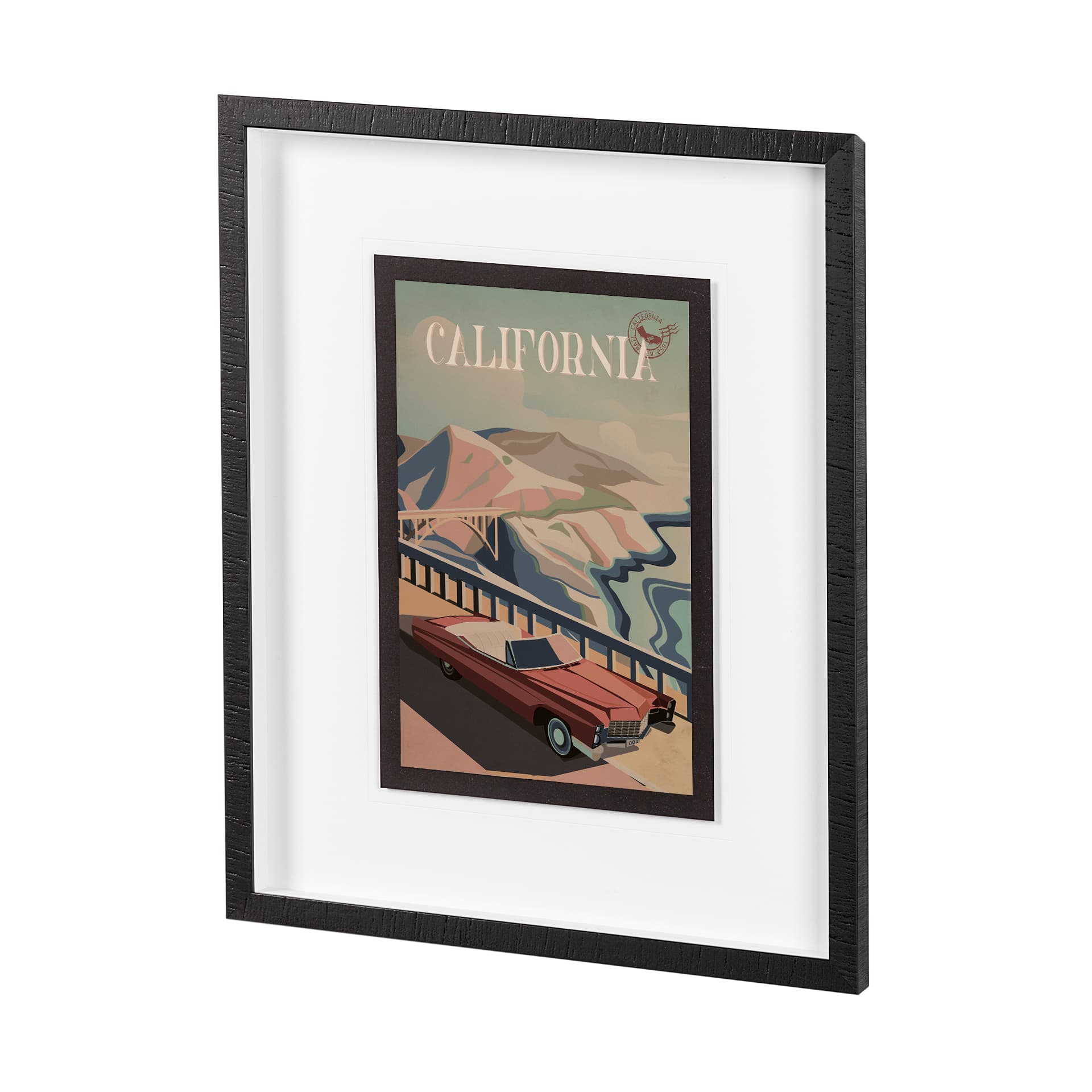 California Go USA (M) by Mercana Studio a Framed Art Print Matted under Glass — product photograph