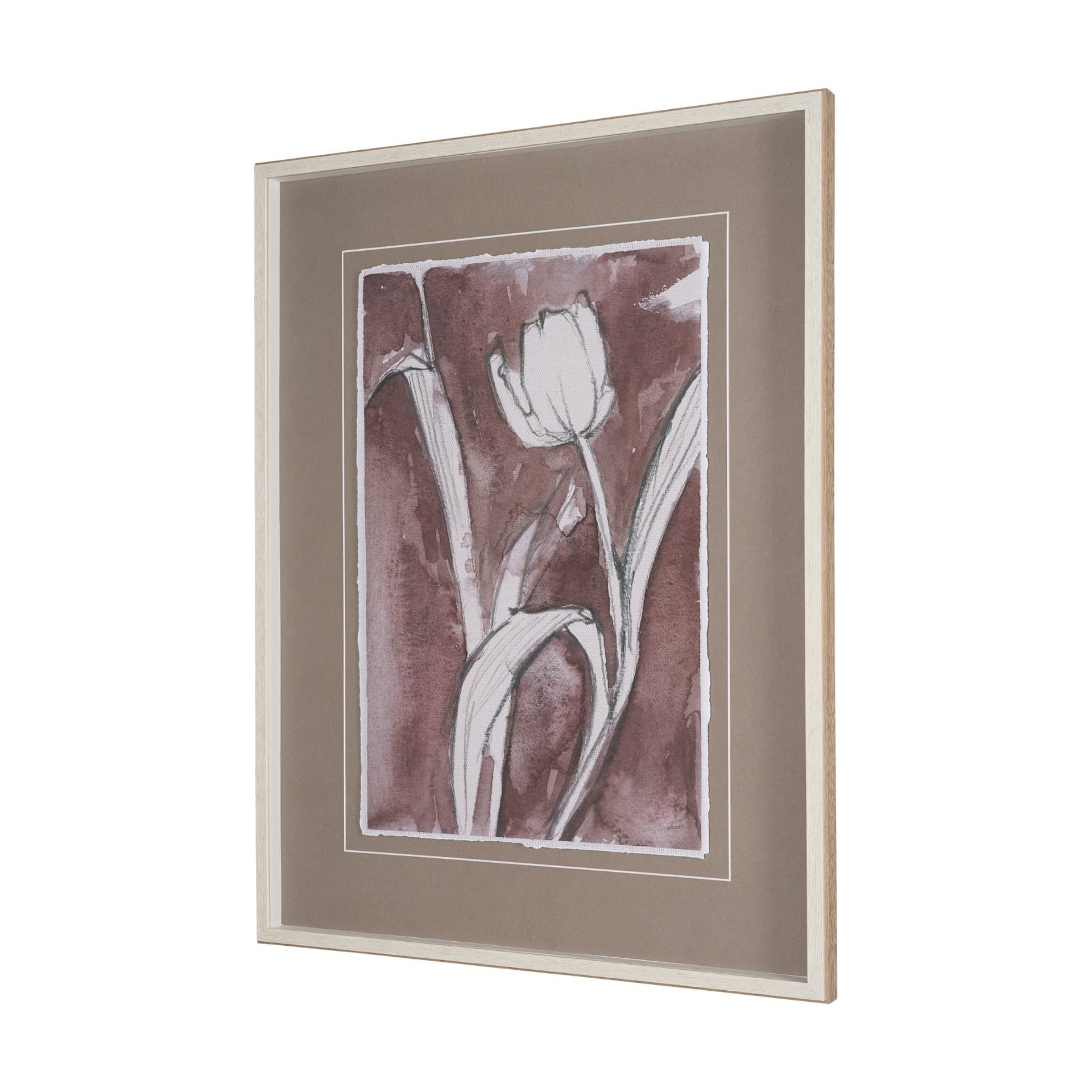 Tulip Bloom I by Mercana Studio Hand-Embellished Framed Artwork Matted under Glass — product photograph
