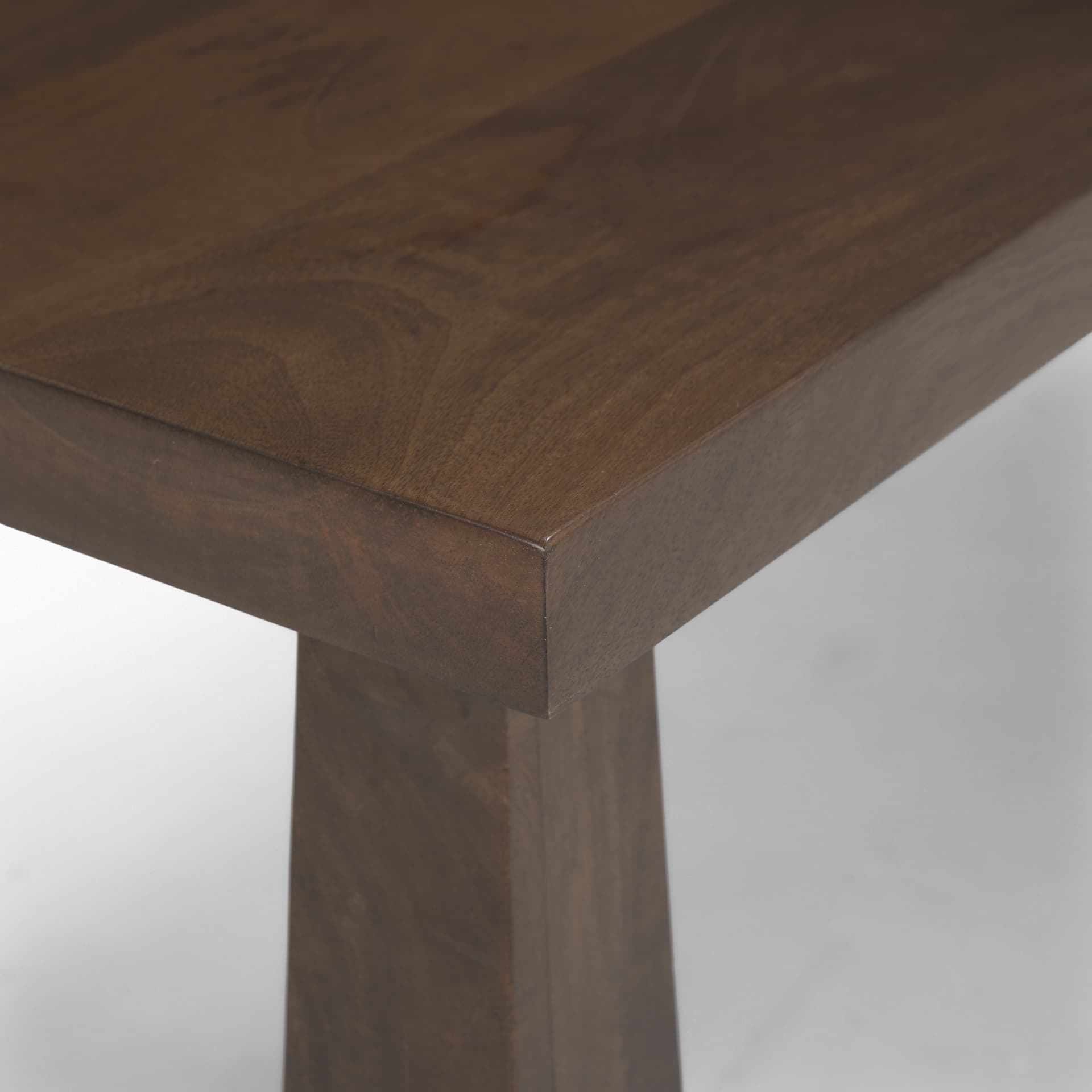 Wolcott Rectangular Dark Brown Solid Wood Bench — product photograph