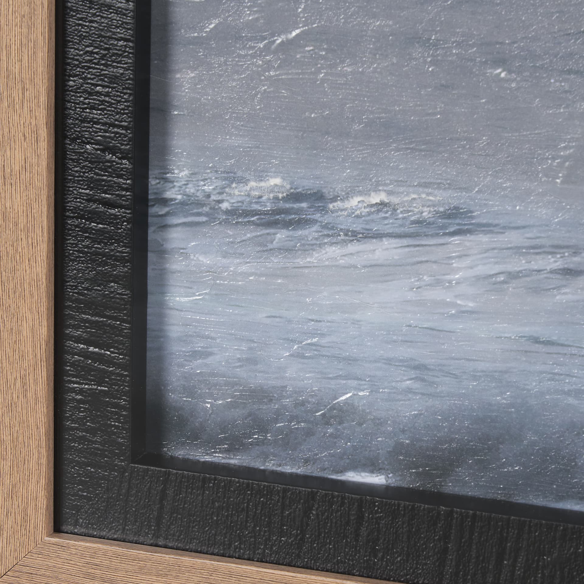 Crashing Wave by Chad Mackay a Hand Embellished Textured Framed Photo Art Print Matted under Glass — product photograph