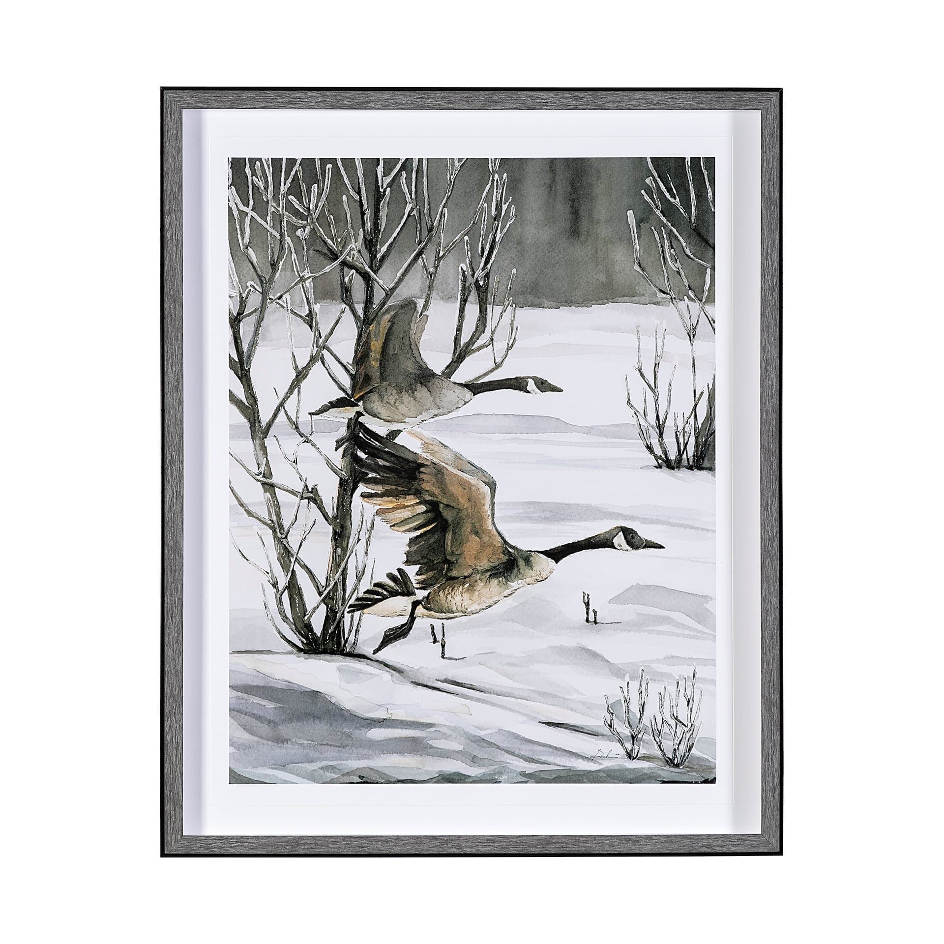 Life in North II by Melody Ducharme a Hand Embellished Textured Framed Art Print Matted under Glass — product photograph