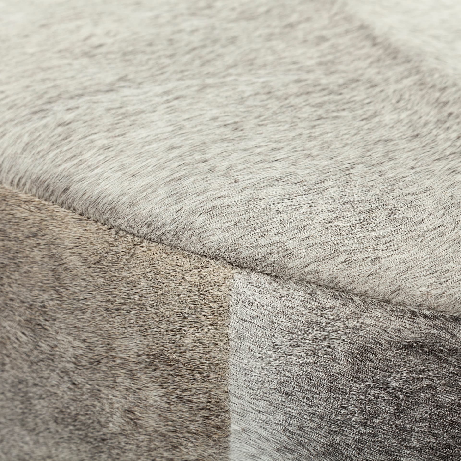 Zahavi 36" Gray Hair-On-hide W/Metal Base Ottoman — product photograph