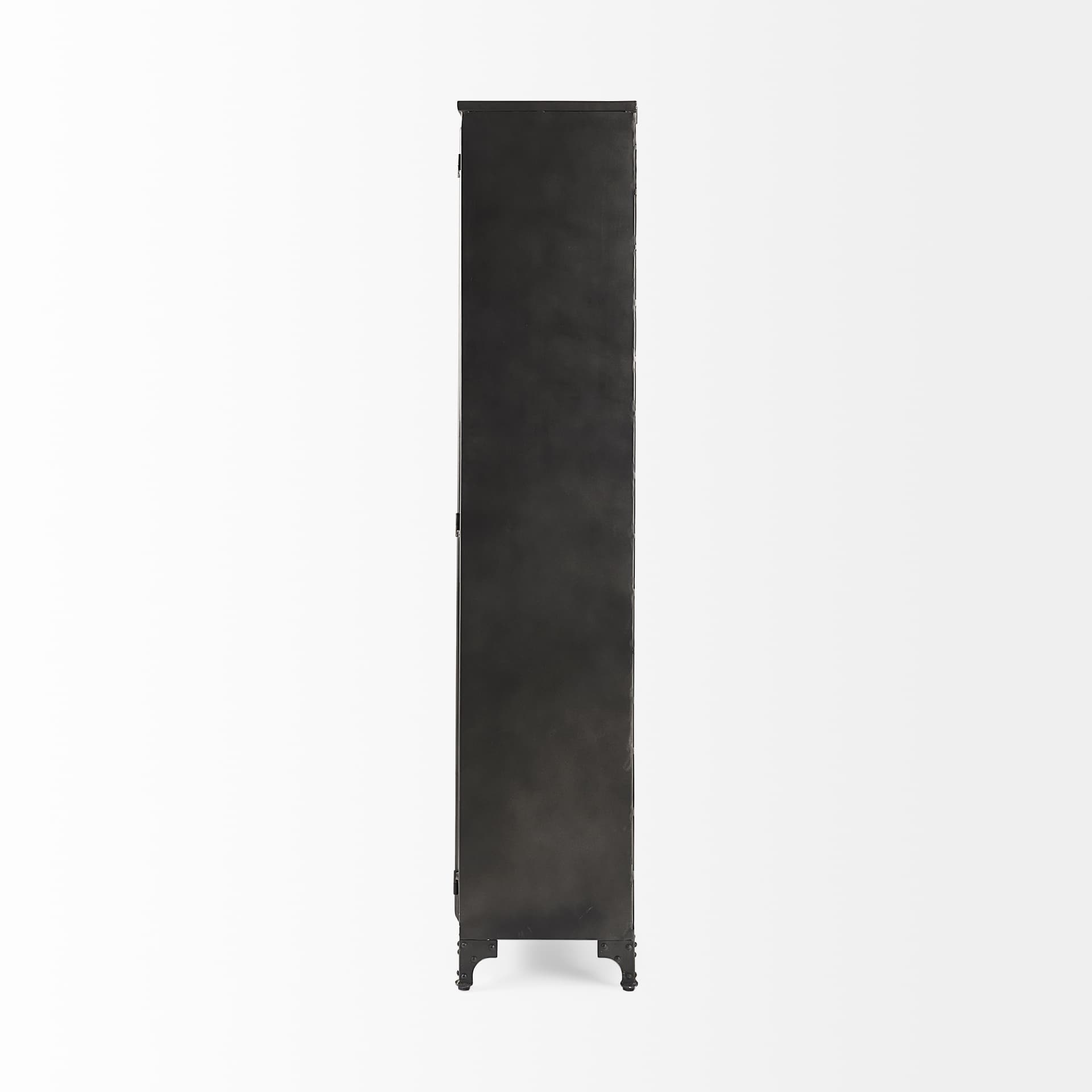 Poppy II 73.8" H Black Metal With Glass Door Display Cabinet — product photograph