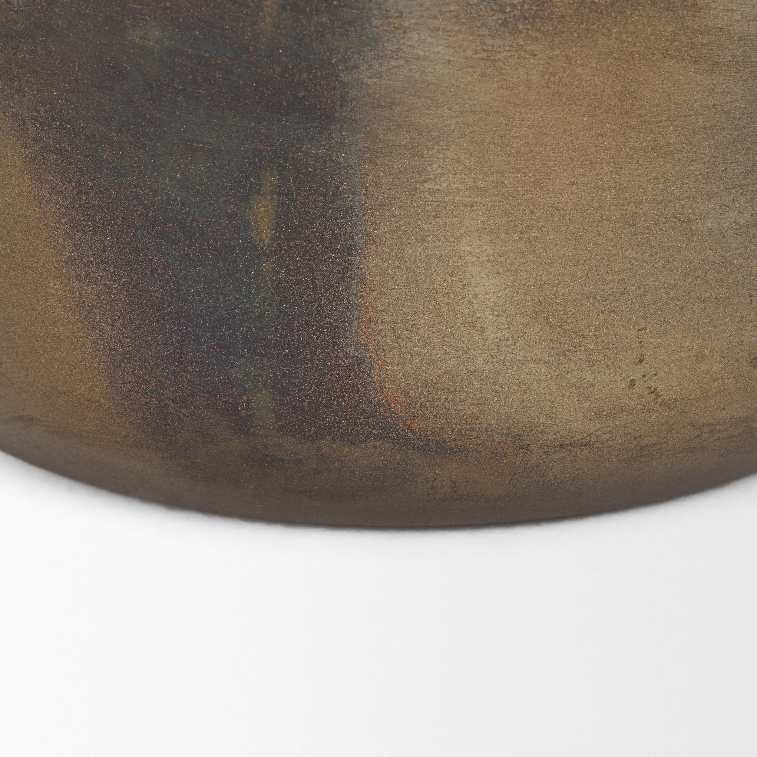 Daya Short Antiqued Gold Metal Vase — product photograph