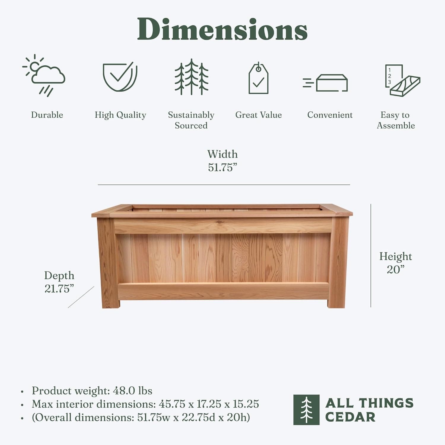 4-Ft Cedar Planter Box — product photograph