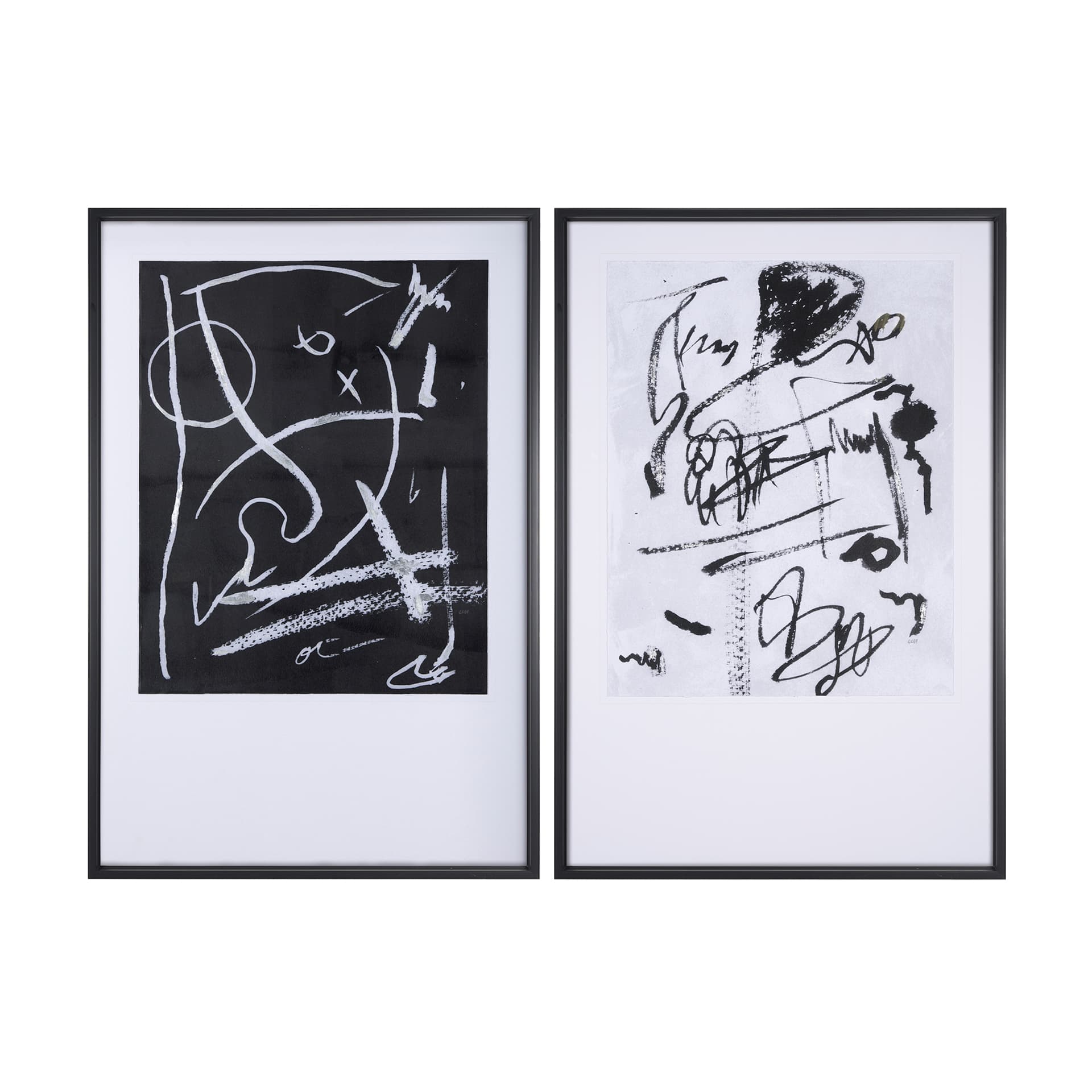 Doodle I by Mercana Studio a Hand Embellished Textured Framed Art Print Matted under Glass — product photograph