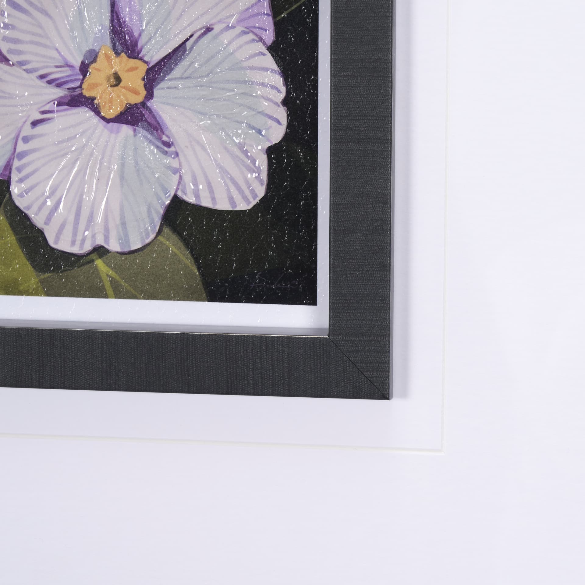 Flower Portrait VII by Mercana Studio Hand Embellished Textured Framed Art Print Matted under Glass — product photograph
