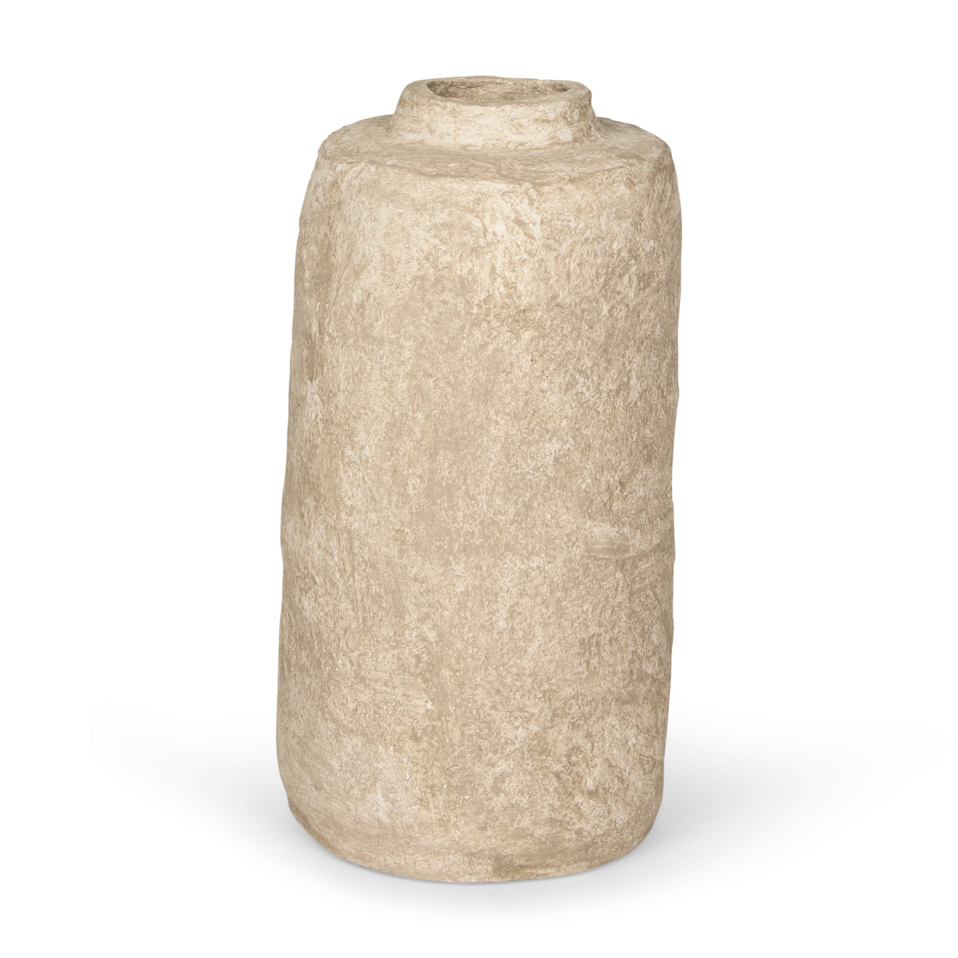 Rama Small Beige Paper Mache Floor Vase — product photograph